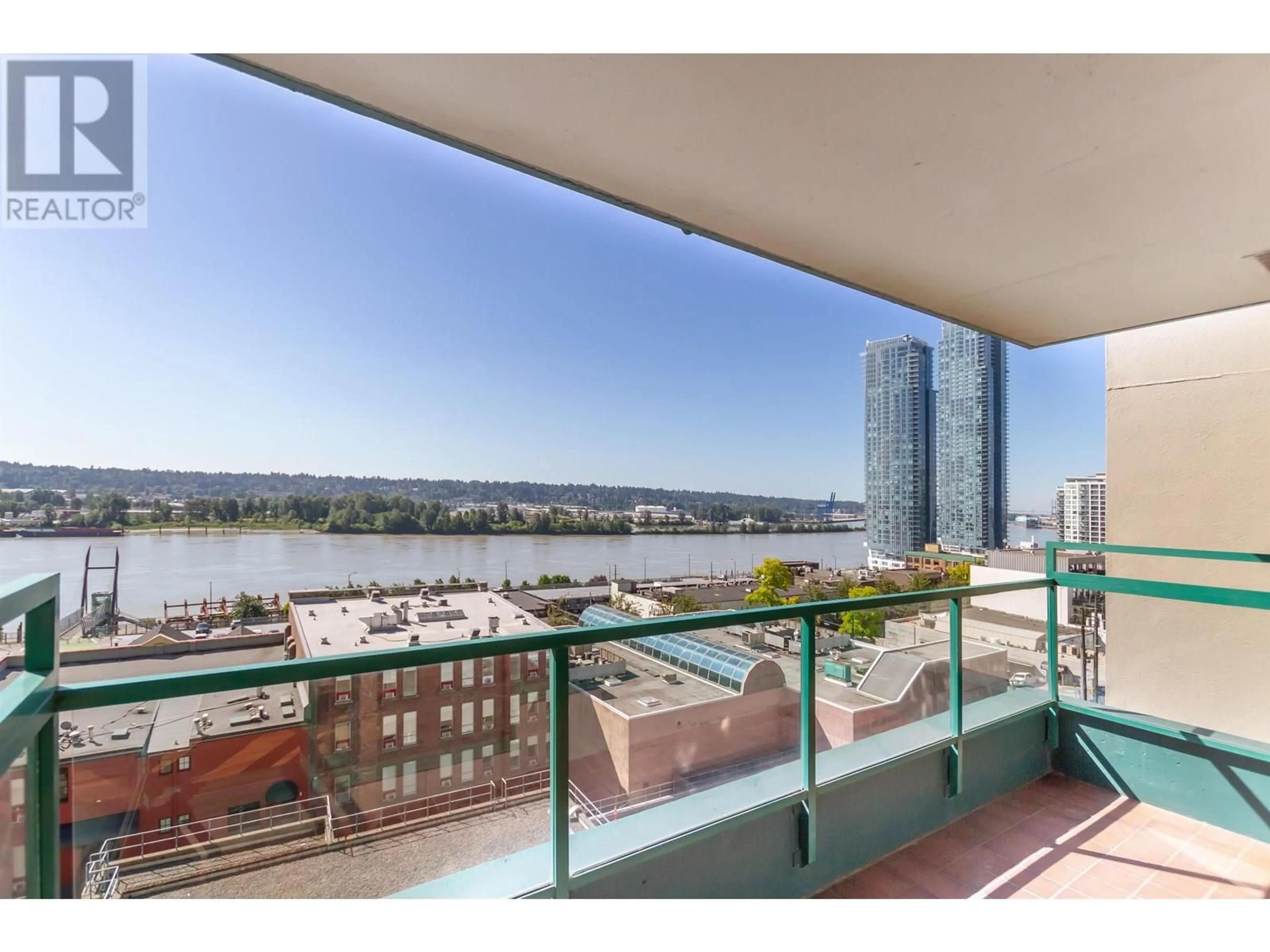 Balcony in the apartment, water/lake/river/ocean view for 501 - 410 CARNARVON STREET, New Westminster British Columbia V3L5N9