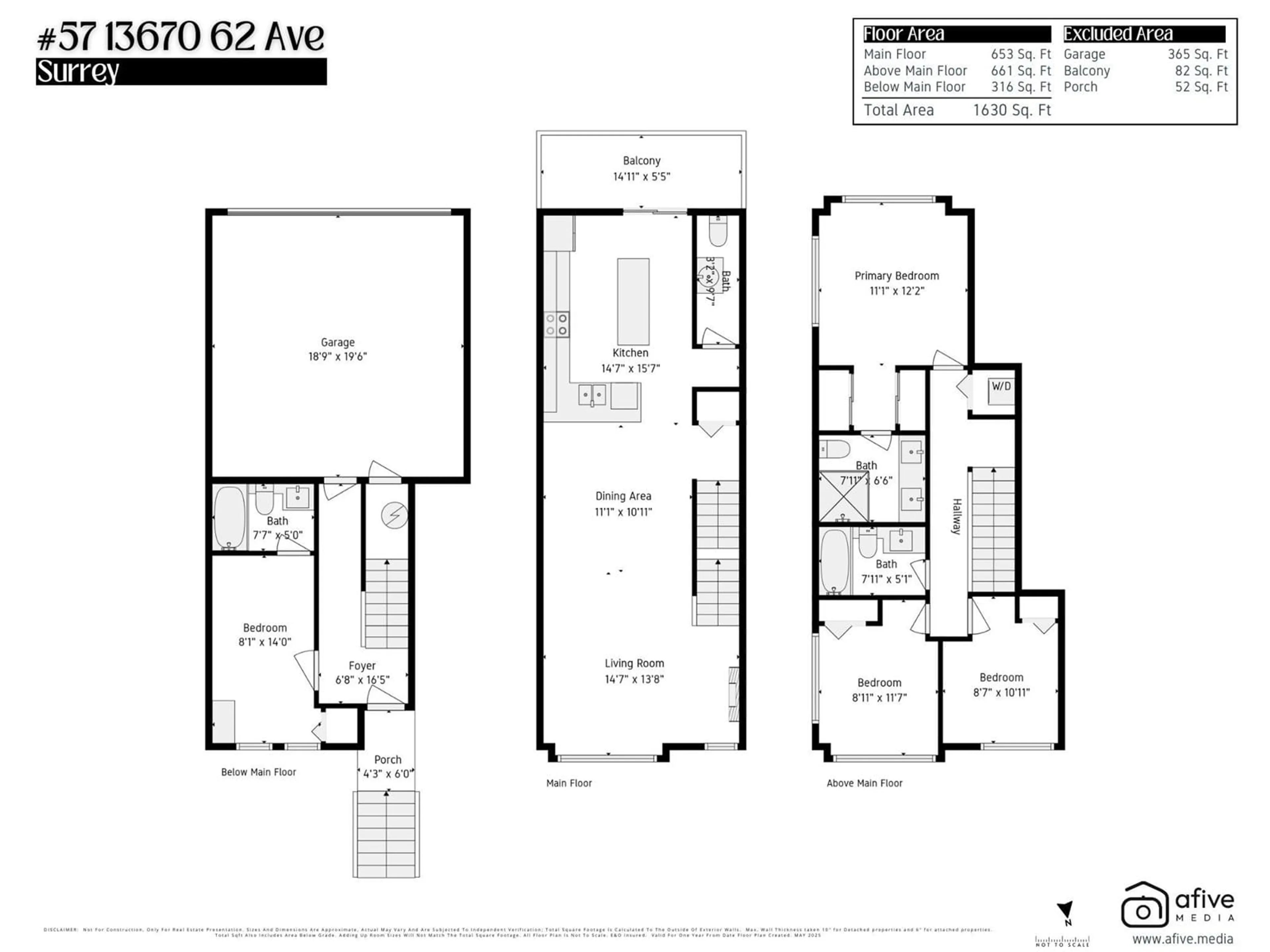 Floor plan for 57 - 13670 62, Surrey British Columbia V3X0H8