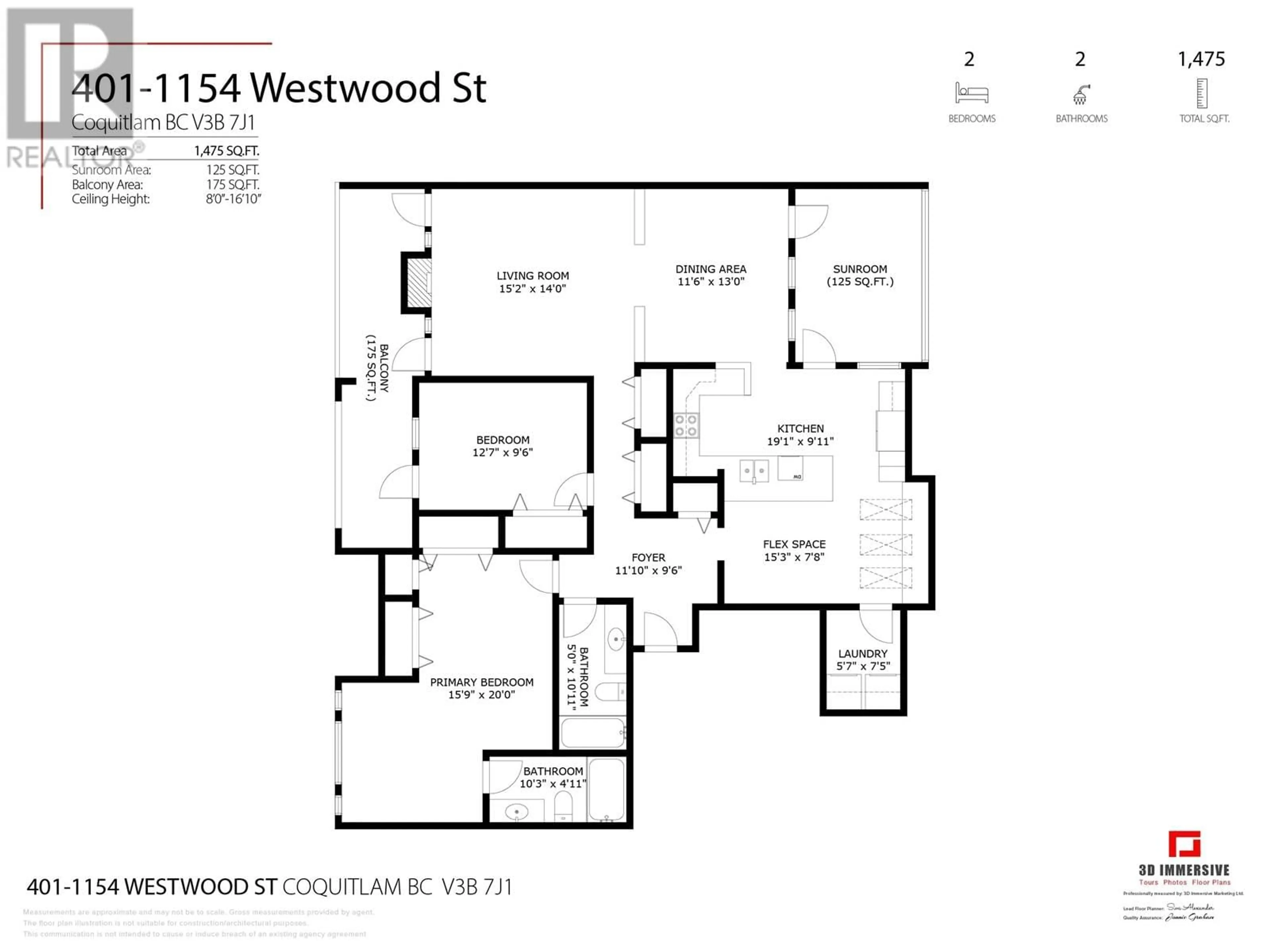 Floor plan for 401 - 1154 WESTWOOD STREET, Coquitlam British Columbia V3B7J1