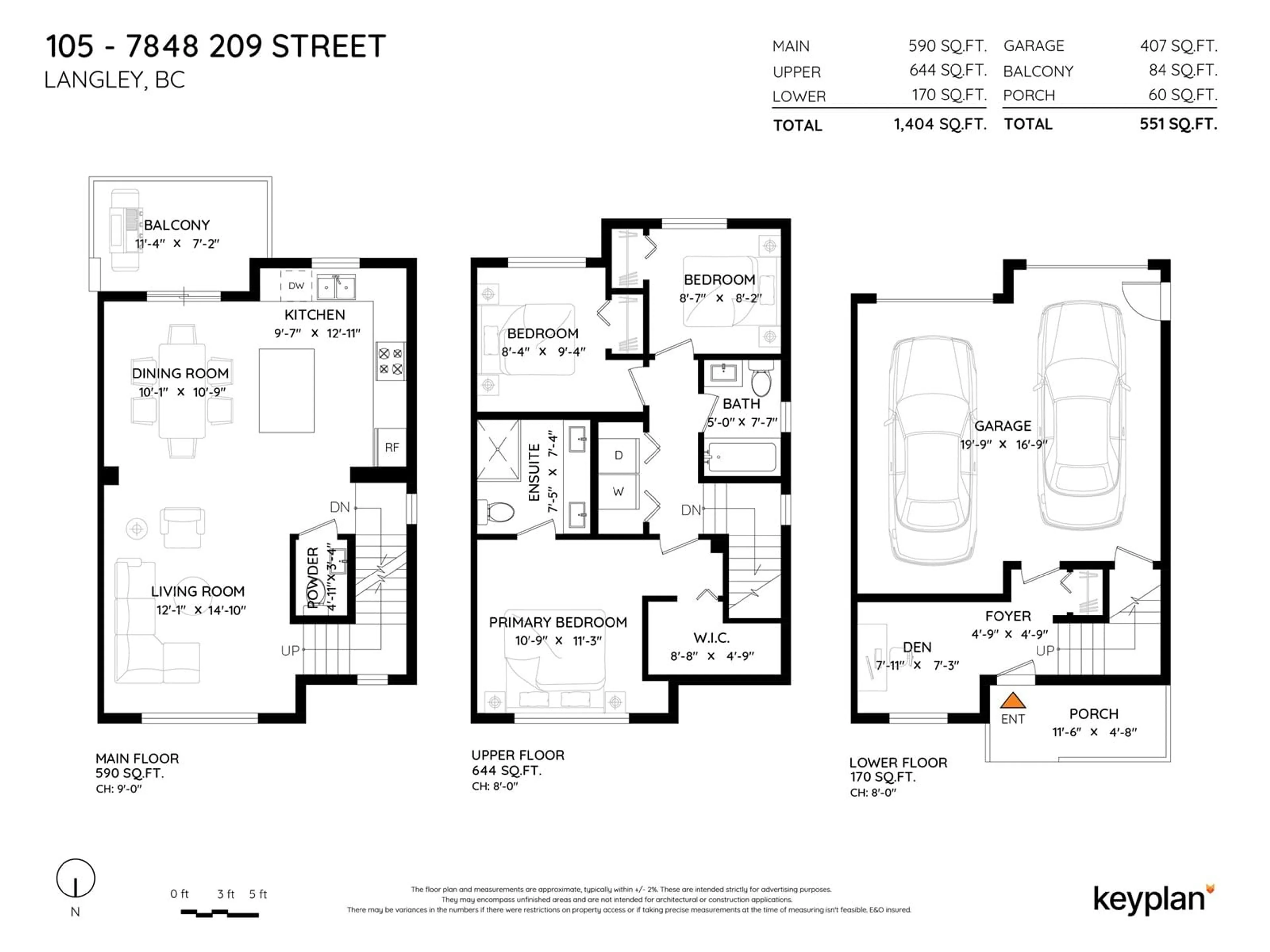 Floor plan for 105 - 7848 209, Langley British Columbia V2Y0M4