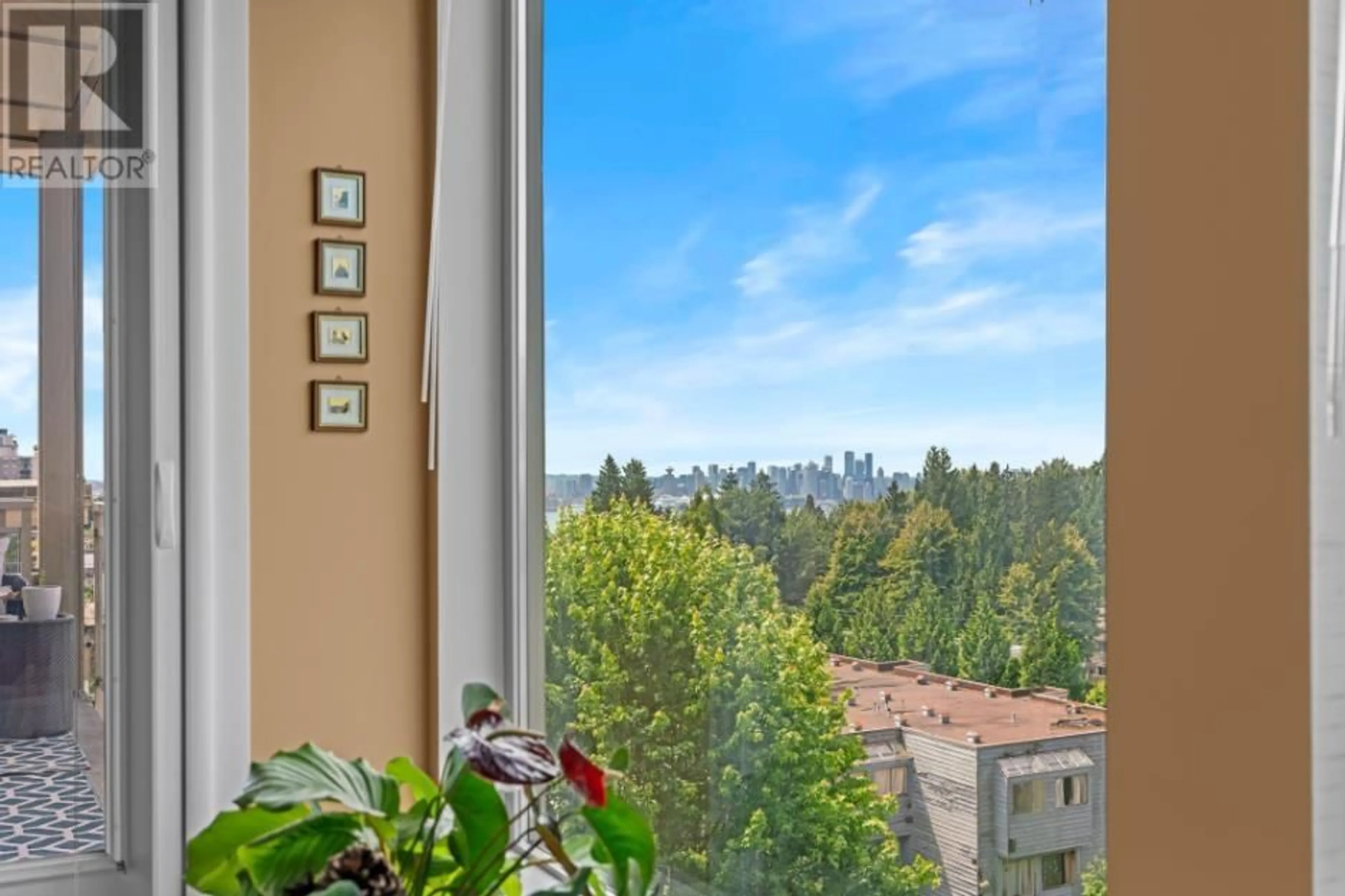 Balcony in the apartment, forest/trees view for 507 - 119 22ND STREET, North Vancouver British Columbia V7M0B4