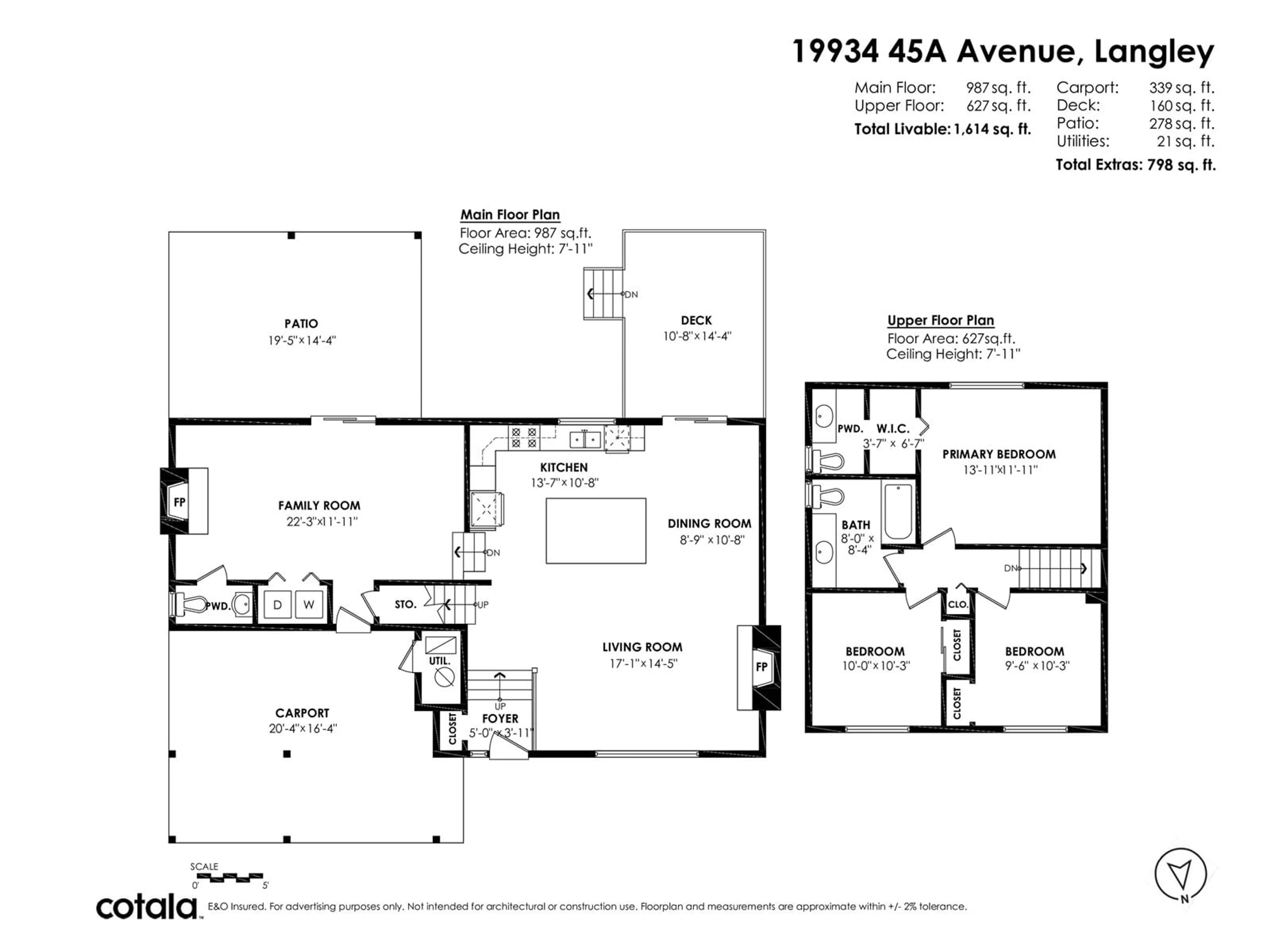 Floor plan for 19934 45A, Langley British Columbia V3A5R9