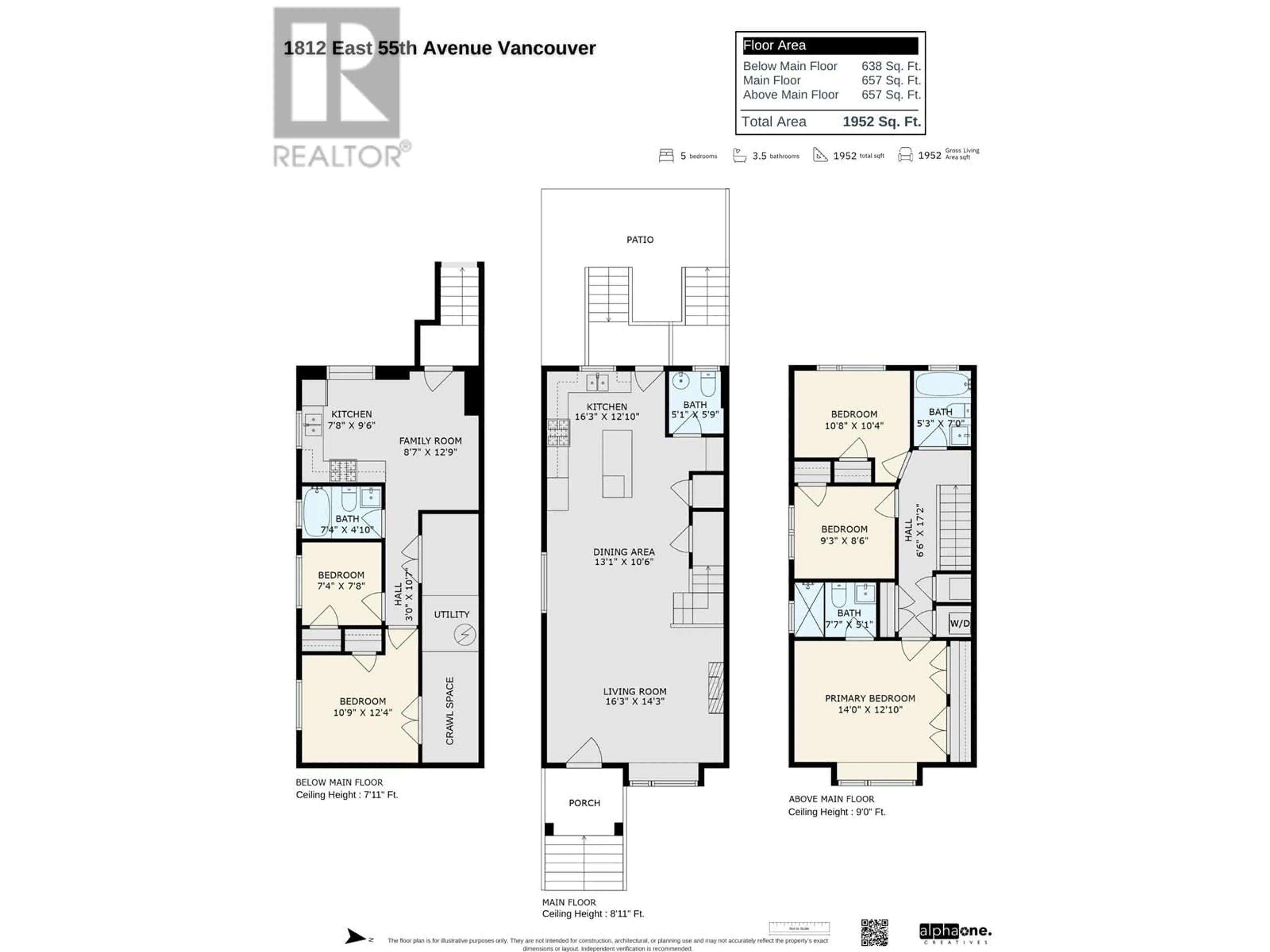 Floor plan for 1812 55TH AVENUE, Vancouver British Columbia V5P2A1