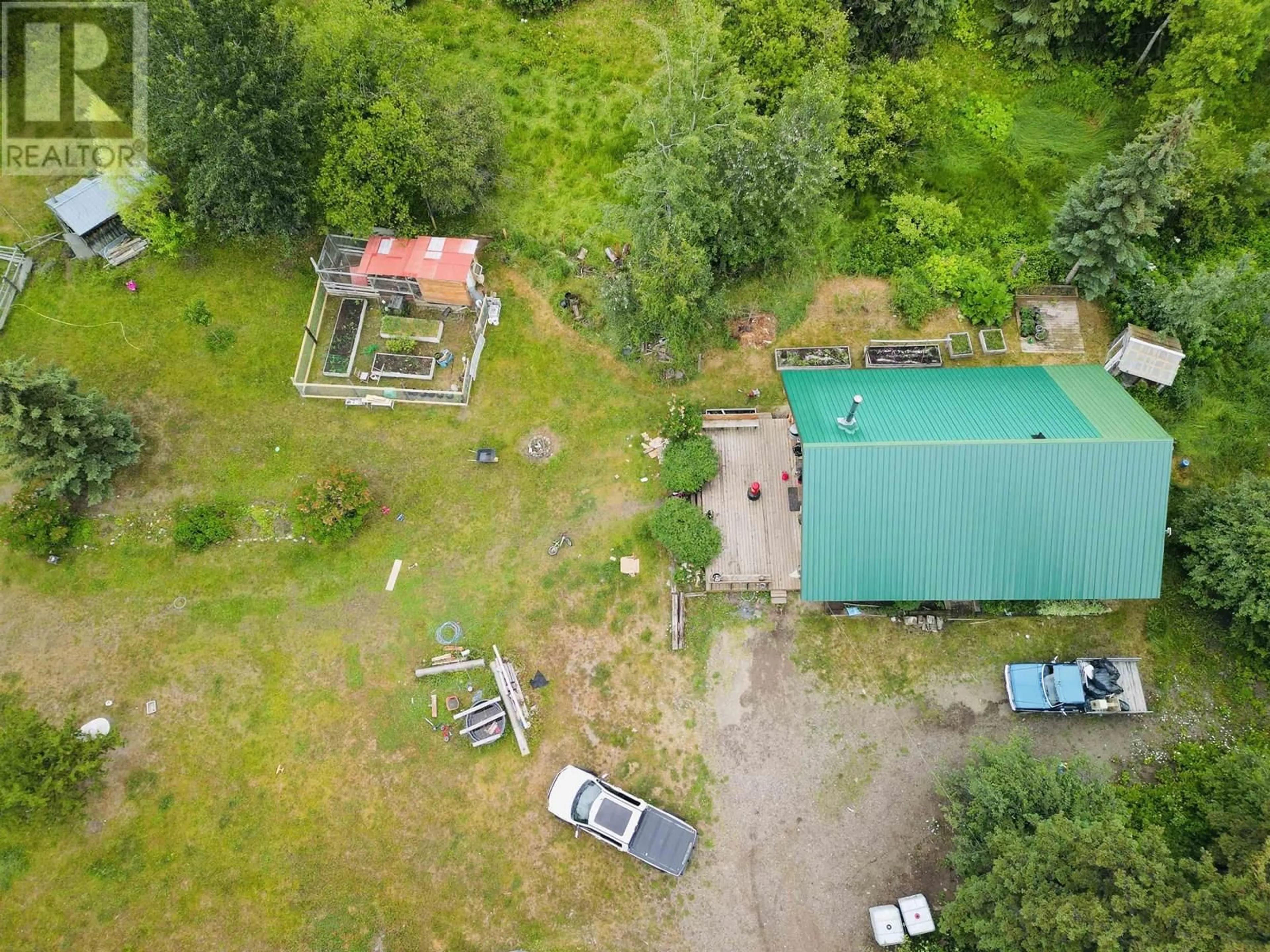 A pic from outside/outdoor area/front of a property/back of a property/a pic from drone, building for 23160 KEEFES LANDING ROAD, Burns Lake British Columbia V0J2P0