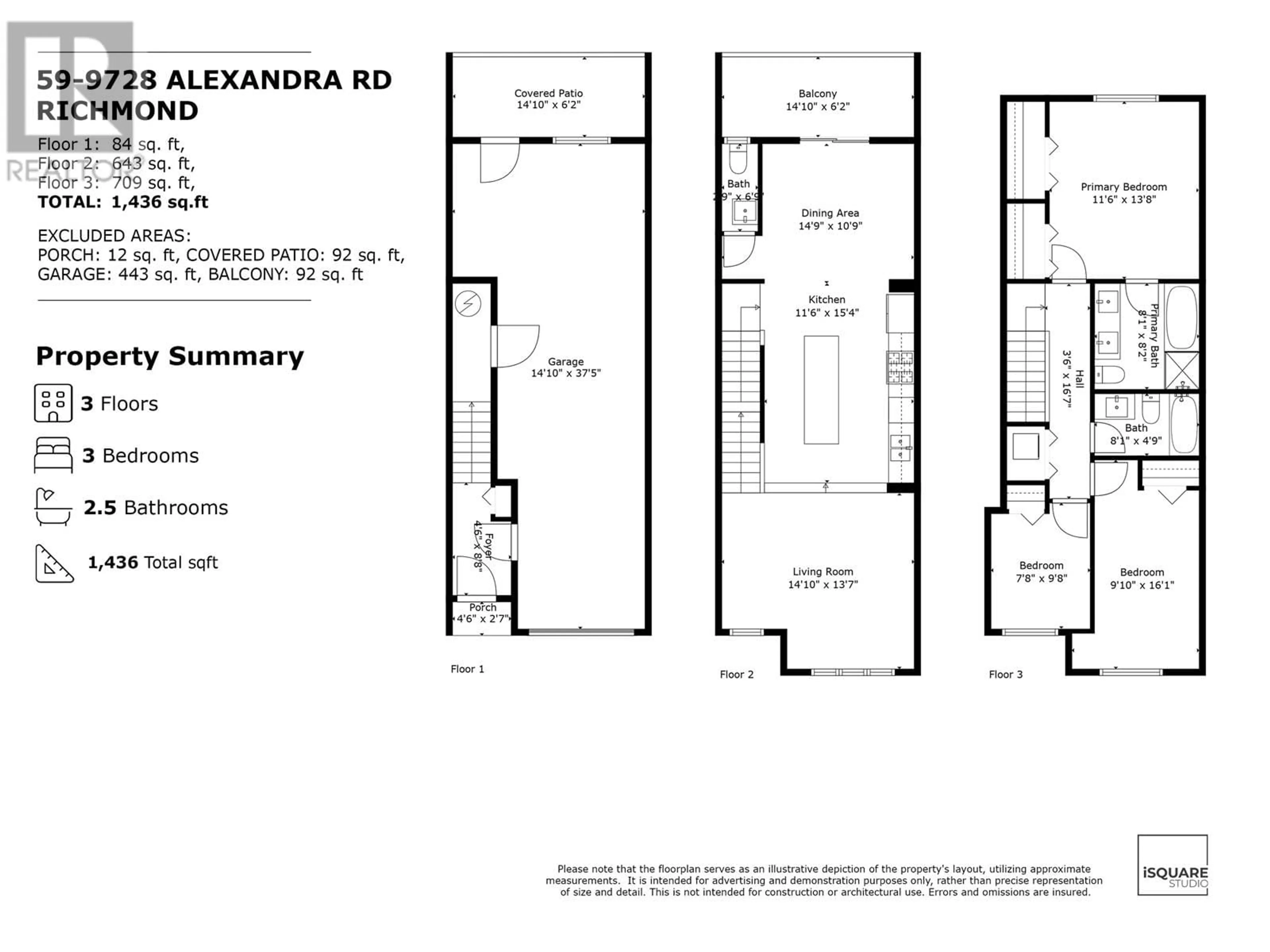 Floor plan for 59 - 9728 ALEXANDRA ROAD, Richmond British Columbia V6X0M4