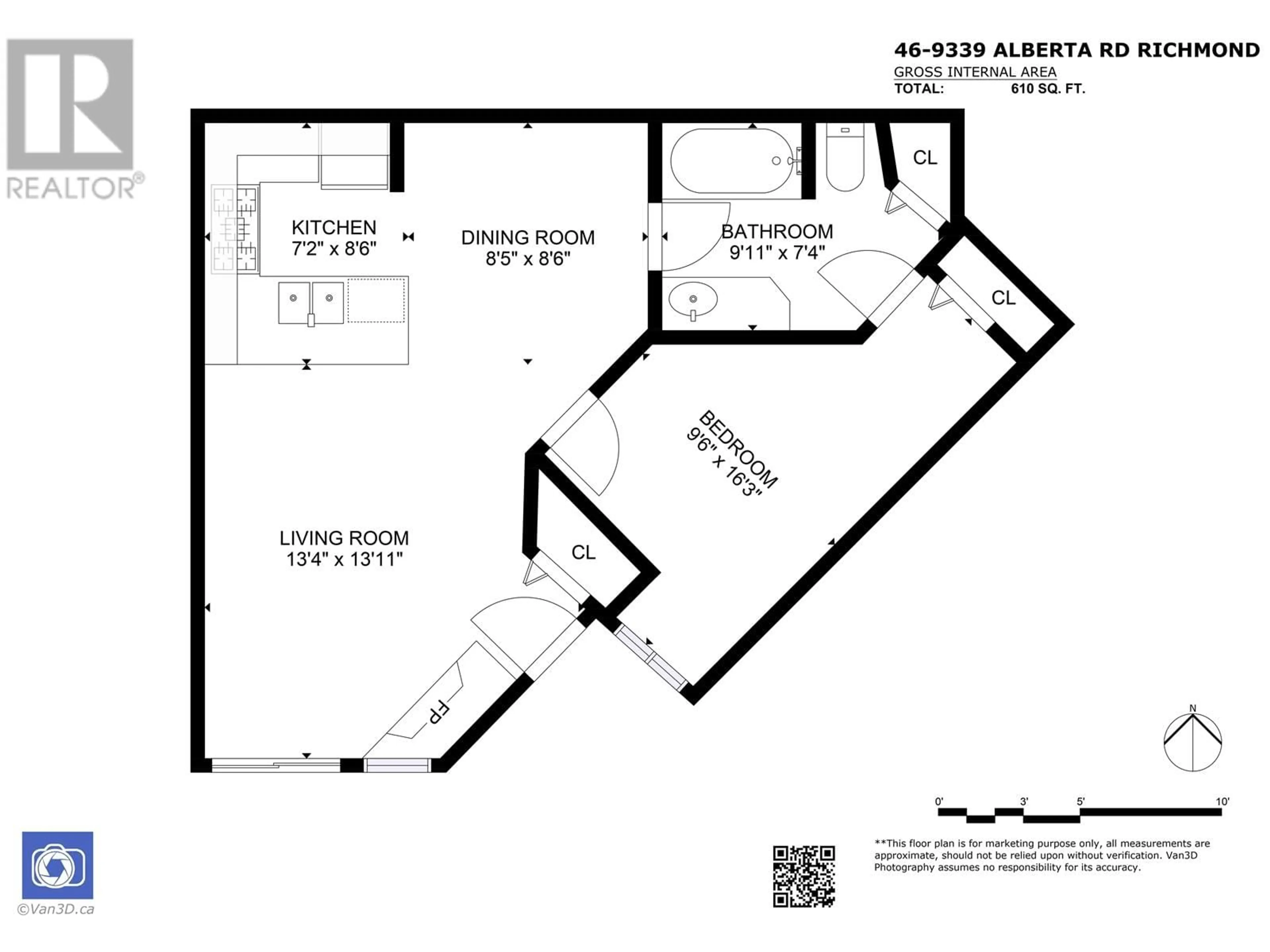 Floor plan for 46 - 9339 ALBERTA ROAD, Richmond British Columbia V6Y4E3