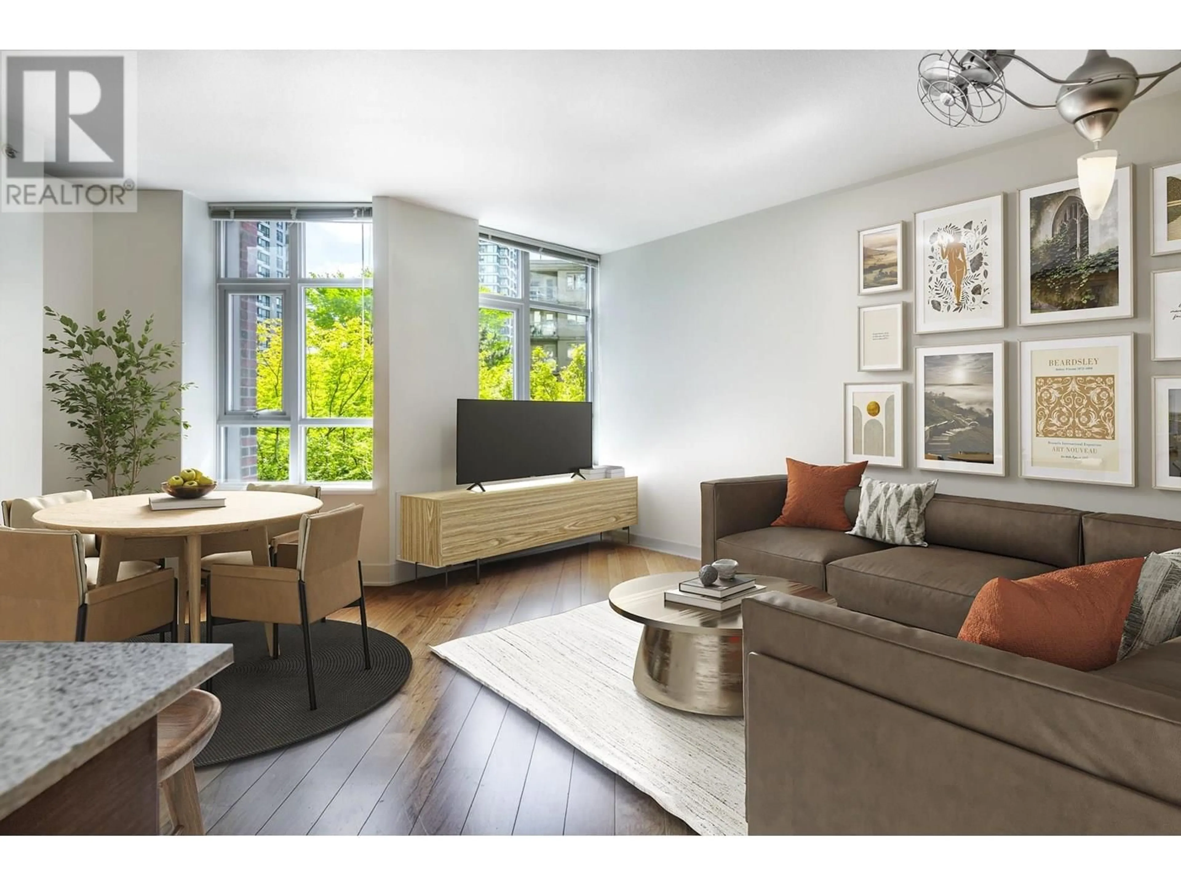Living room with furniture, wood/laminate floor for 311 - 988 RICHARDS STREET, Vancouver British Columbia V6B8R2