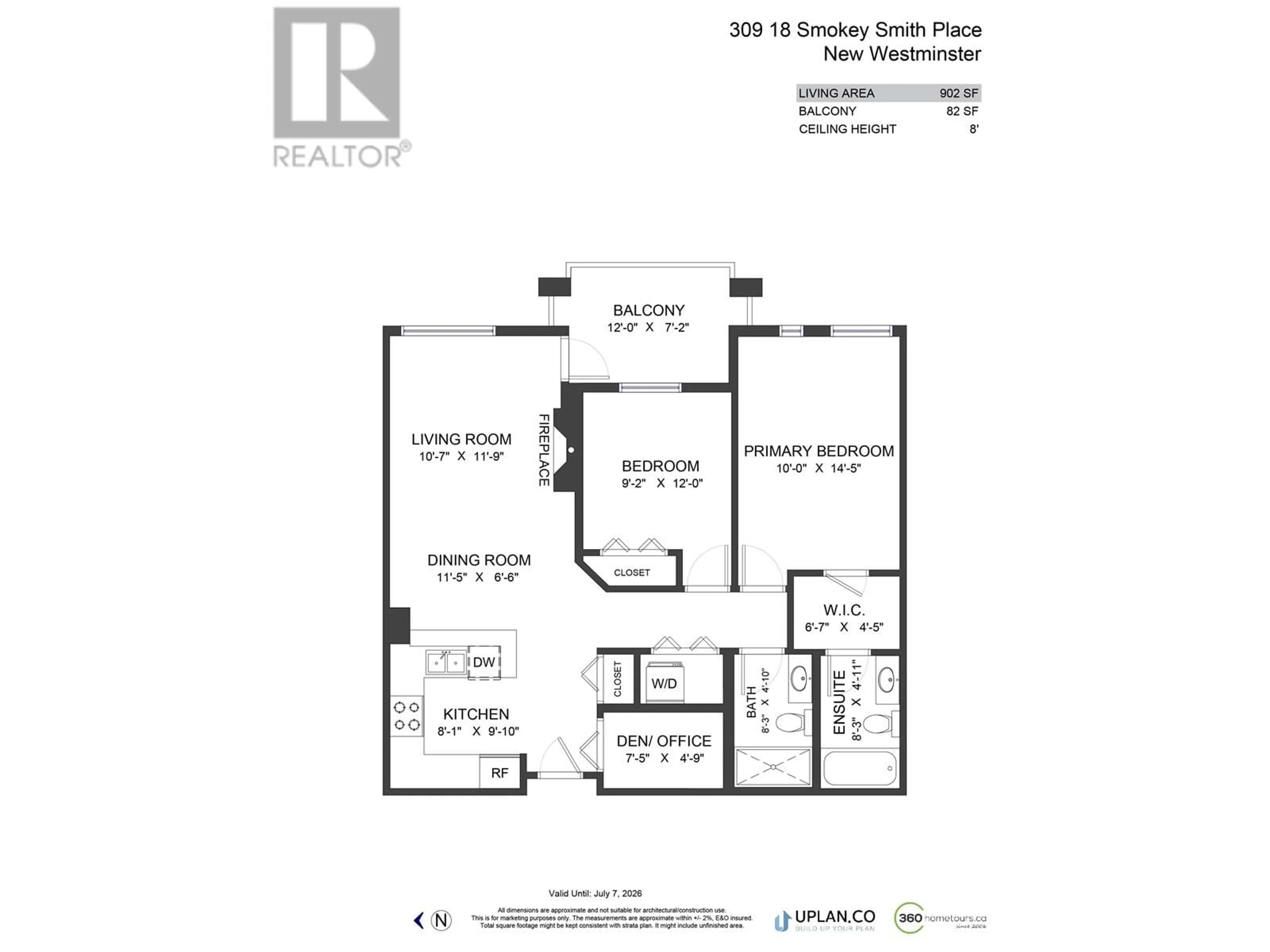 Floor plan for 309 - 18 SMOKEY SMITH PLACE, New Westminster British Columbia V3L5V3