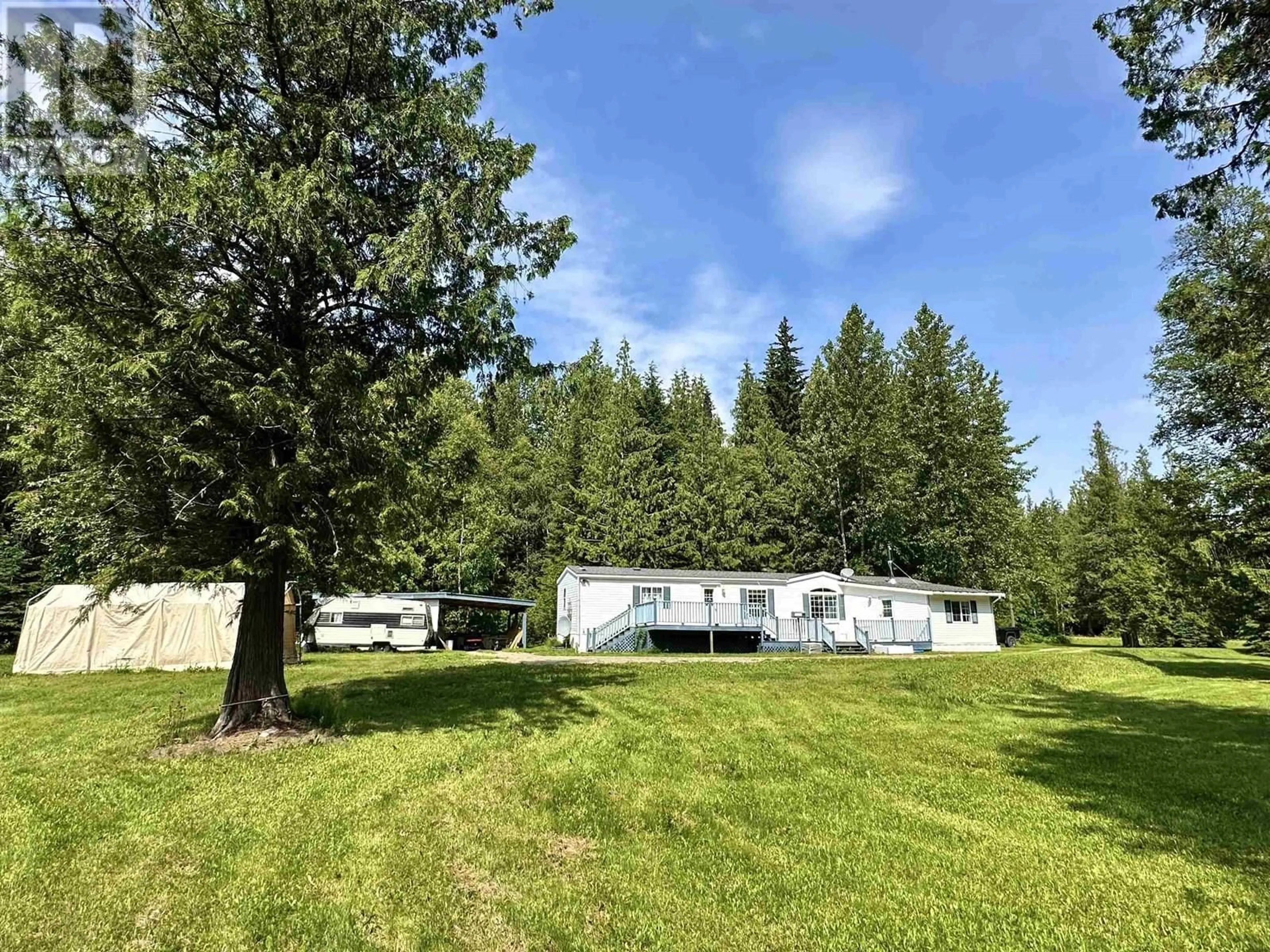 A pic from outside/outdoor area/front of a property/back of a property/a pic from drone, forest/trees view for 3483 LITTLE BELL ROAD, McBride British Columbia V0J2E0