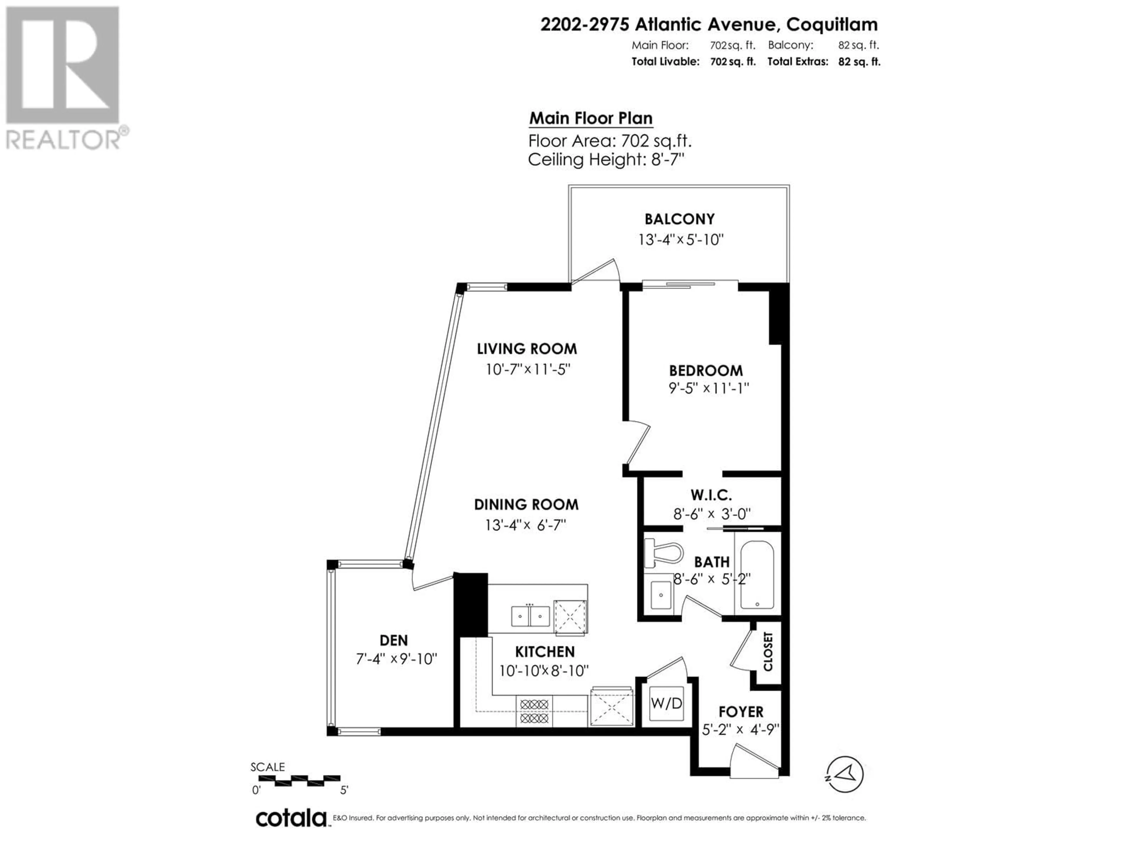 Floor plan for 2202 - 2975 ATLANTIC AVENUE, Coquitlam British Columbia V3B0C5