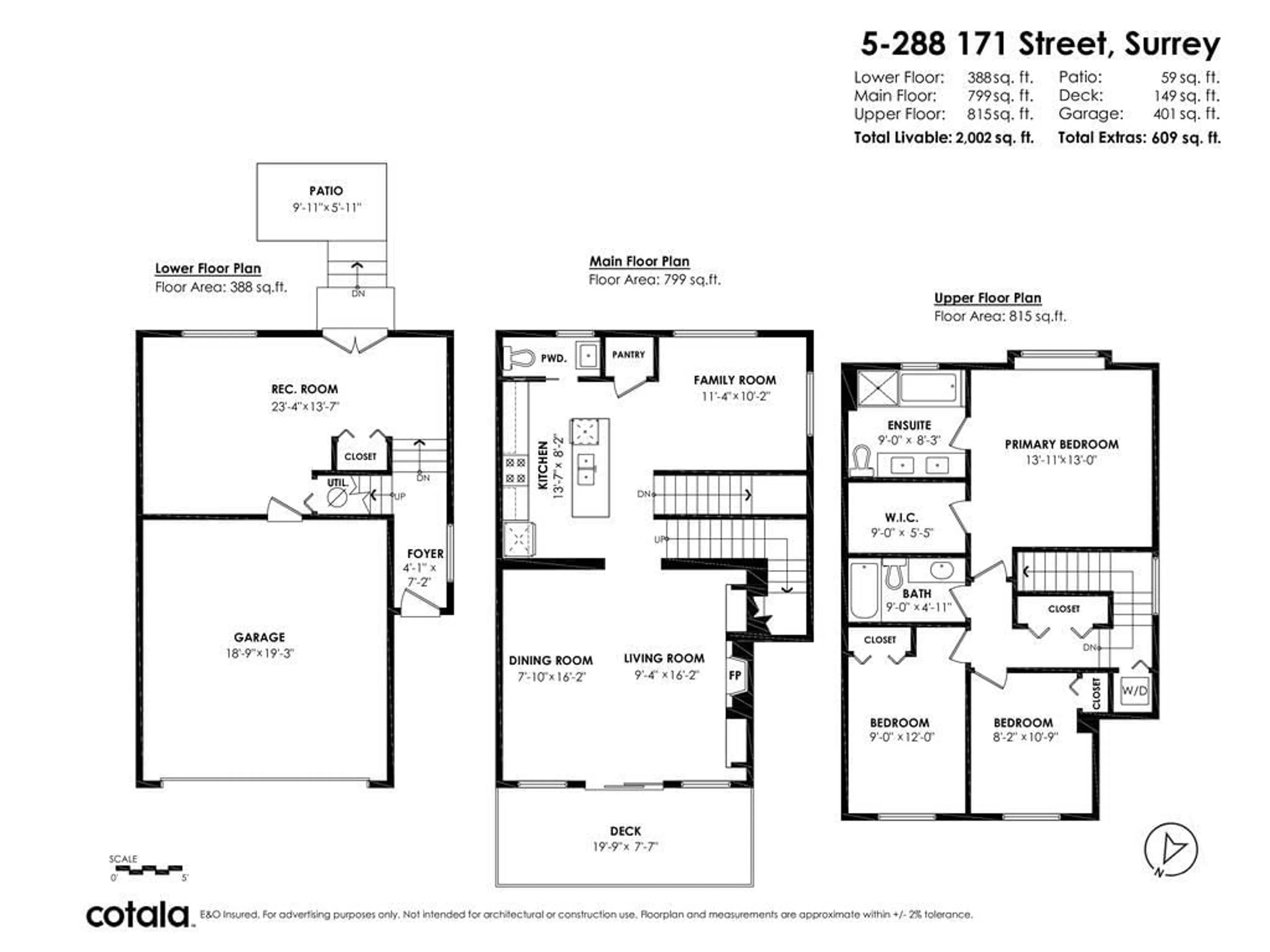 Floor plan for 5 - 288 171, Surrey British Columbia V3Z9P5
