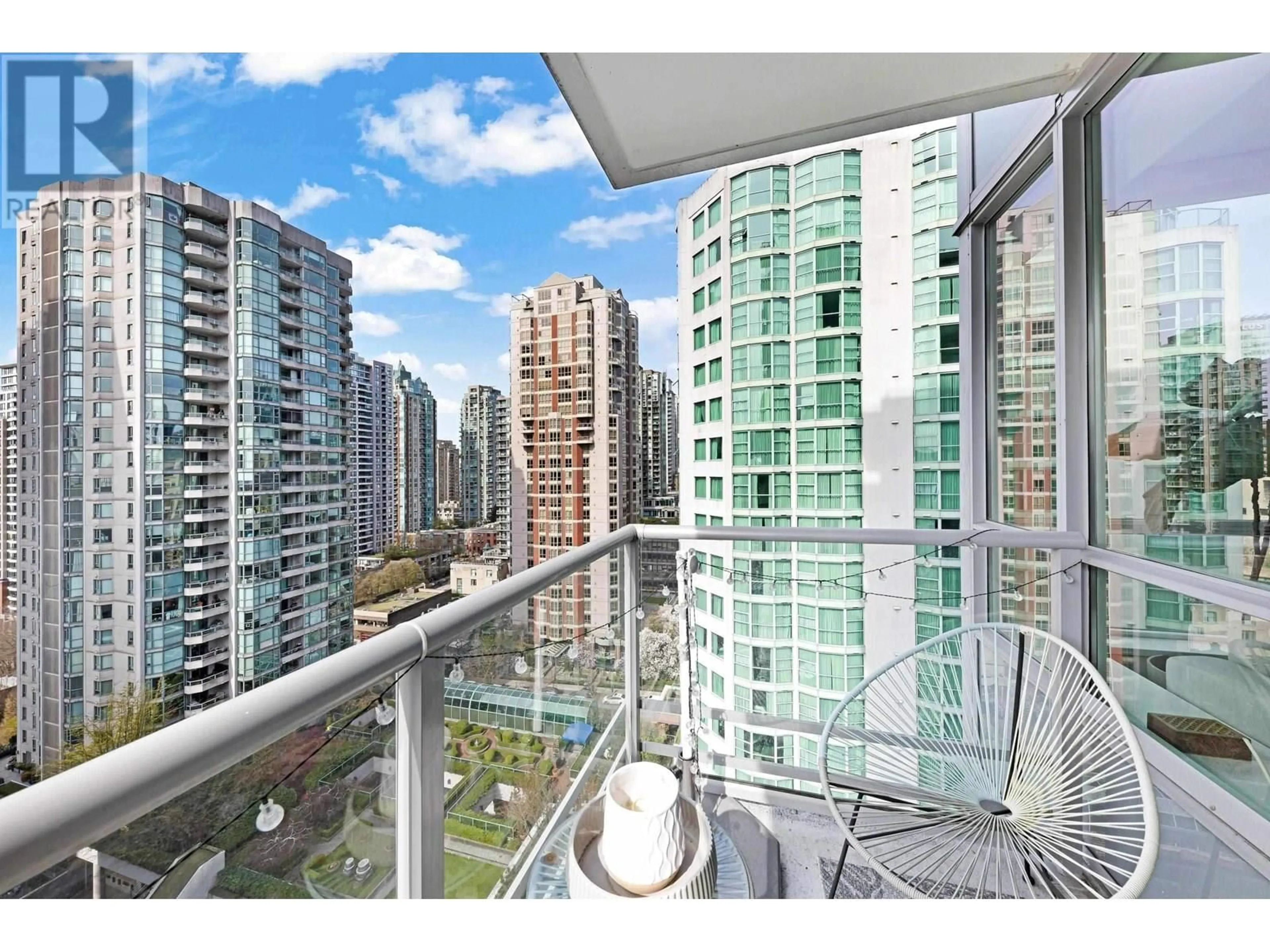 Balcony in the apartment, city buildings view from balcony for 1408 - 821 CAMBIE STREET, Vancouver British Columbia V6B0E3