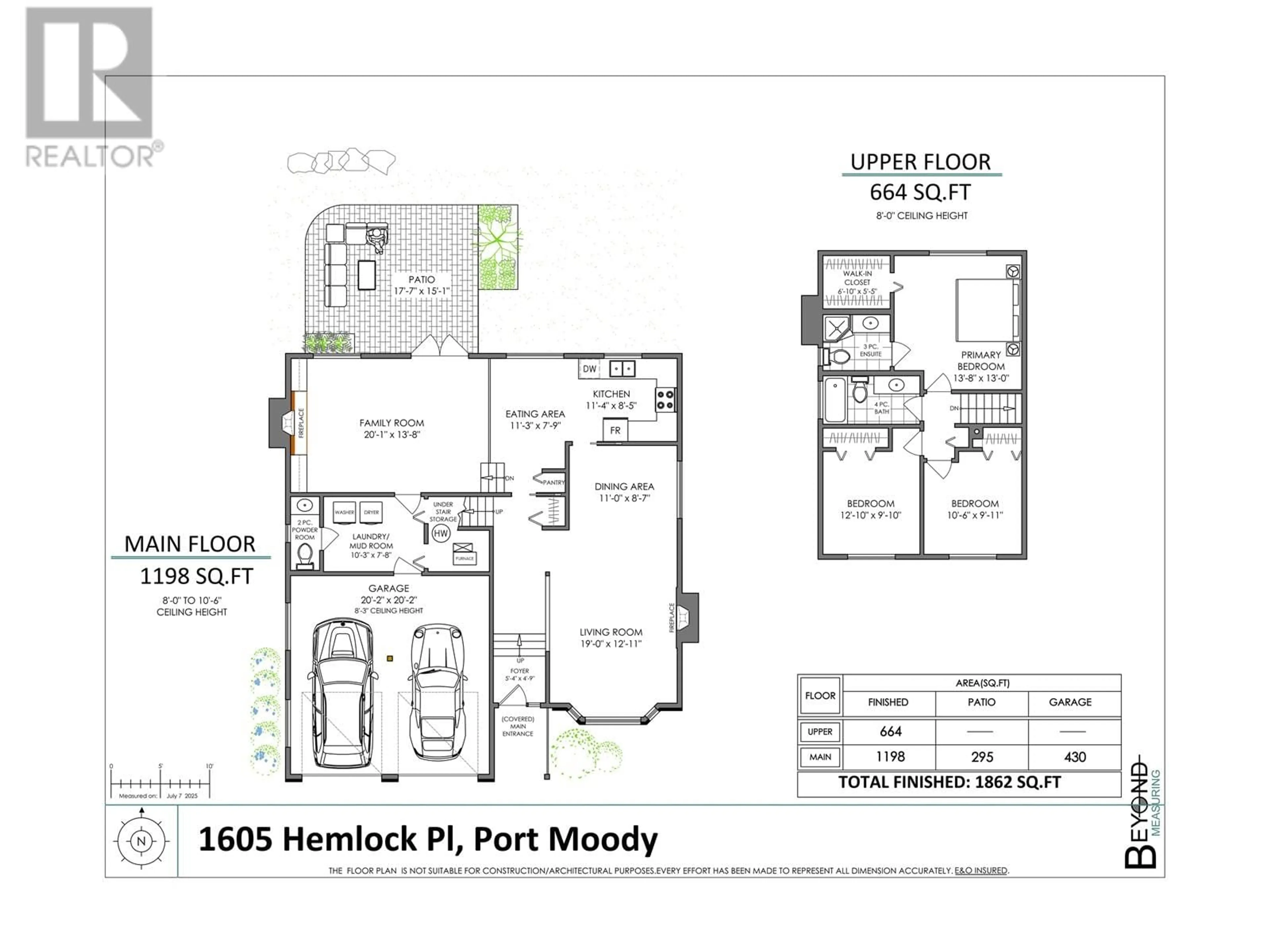 Floor plan for 1605 HEMLOCK PLACE, Port Moody British Columbia V3H4A7