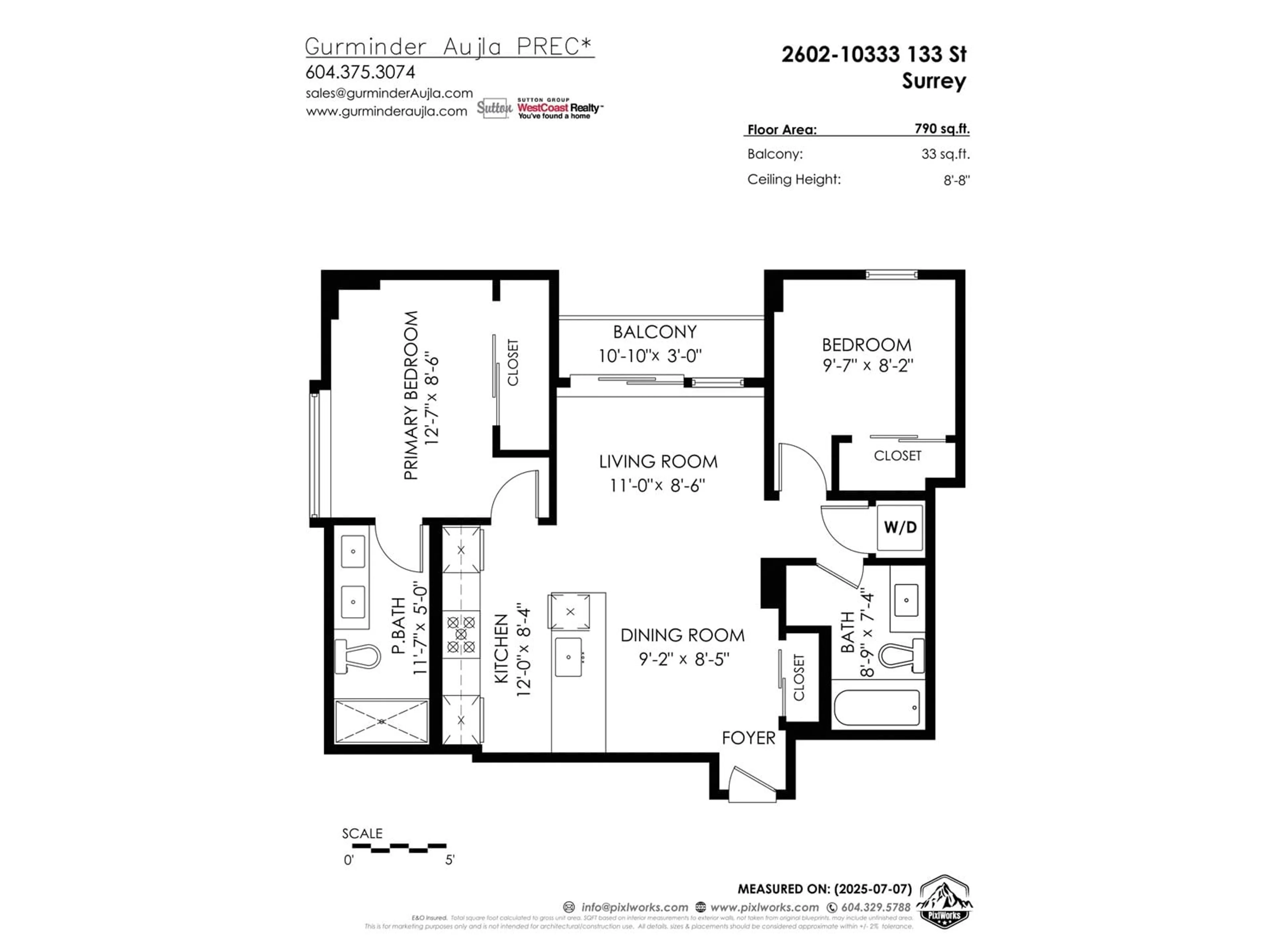 Floor plan for 2602 - 10333 133, Surrey British Columbia V3T0V1