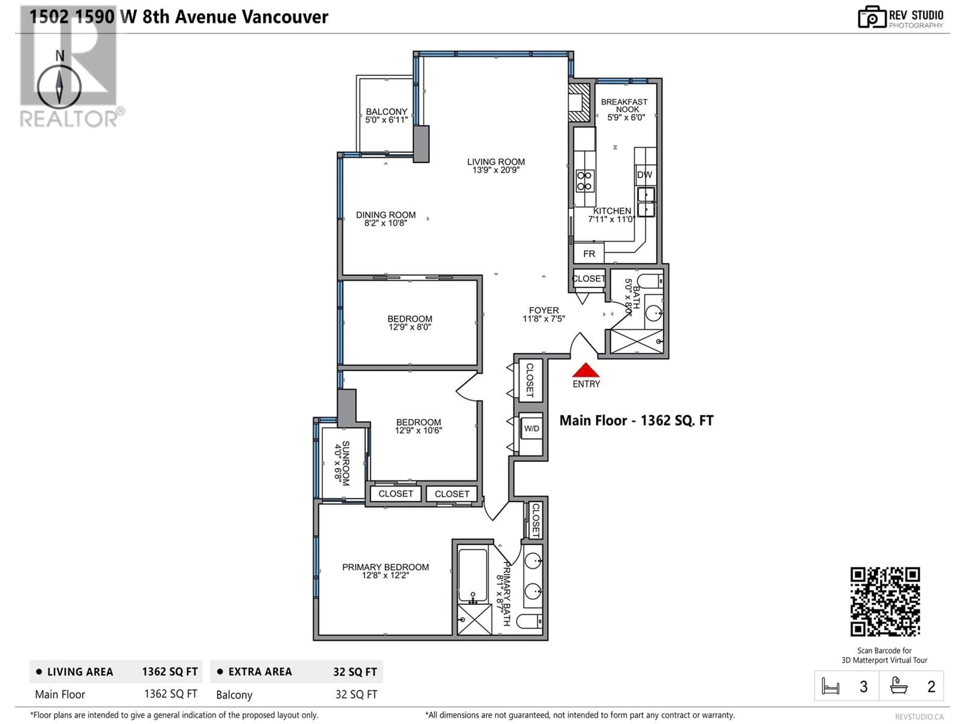 Floor plan for 1502 - 1590 8TH AVENUE, Vancouver British Columbia V6J4R8