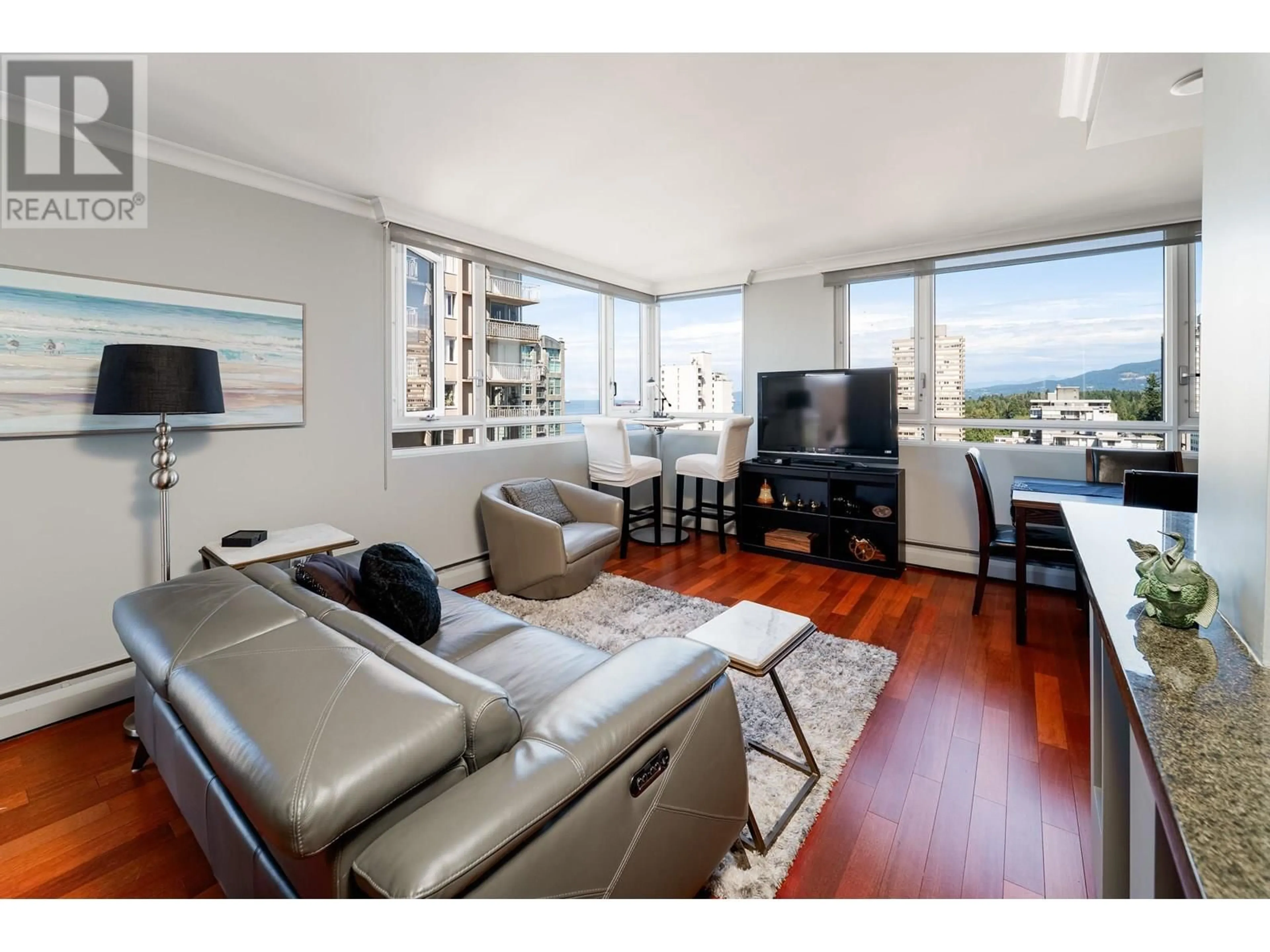 Living room with furniture, wood/laminate floor for 1603 - 1850 COMOX STREET, Vancouver British Columbia V6G1R3
