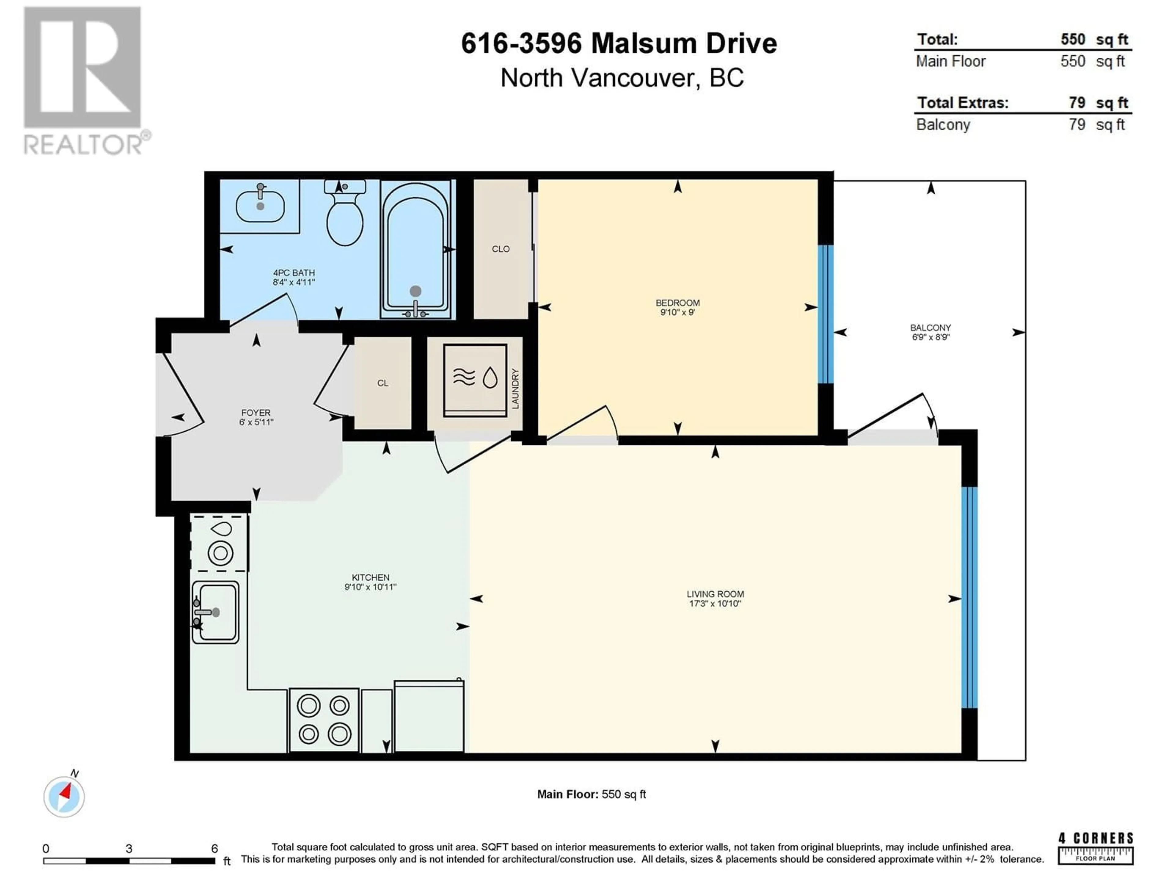 Floor plan for 616 - 3596 MALSUM DRIVE, North Vancouver British Columbia V7G0B5