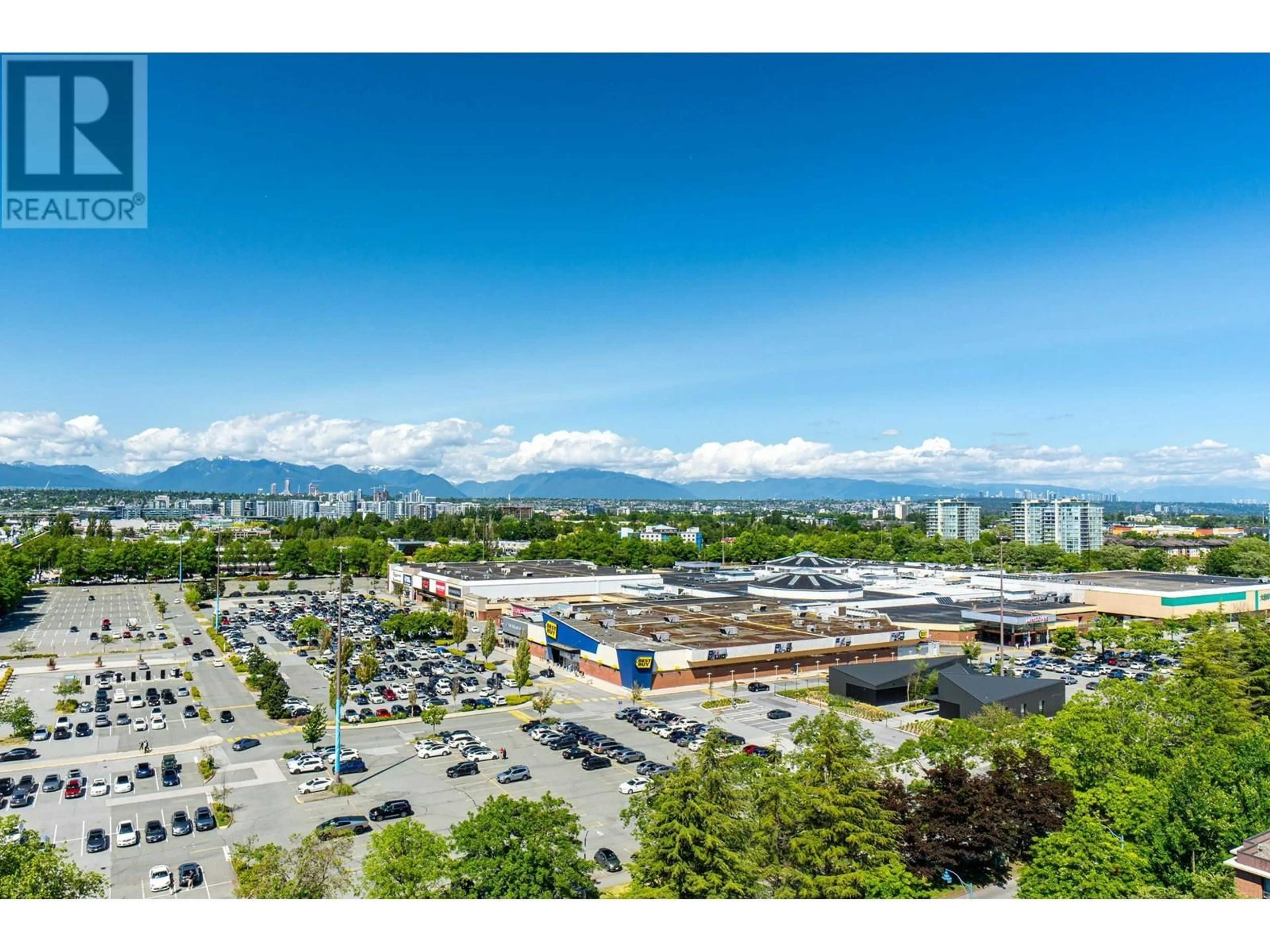 A pic from outside/outdoor area/front of a property/back of a property/a pic from drone, mountain view for 1511 - 5580 NO. 3 ROAD, Richmond British Columbia V6X0R8