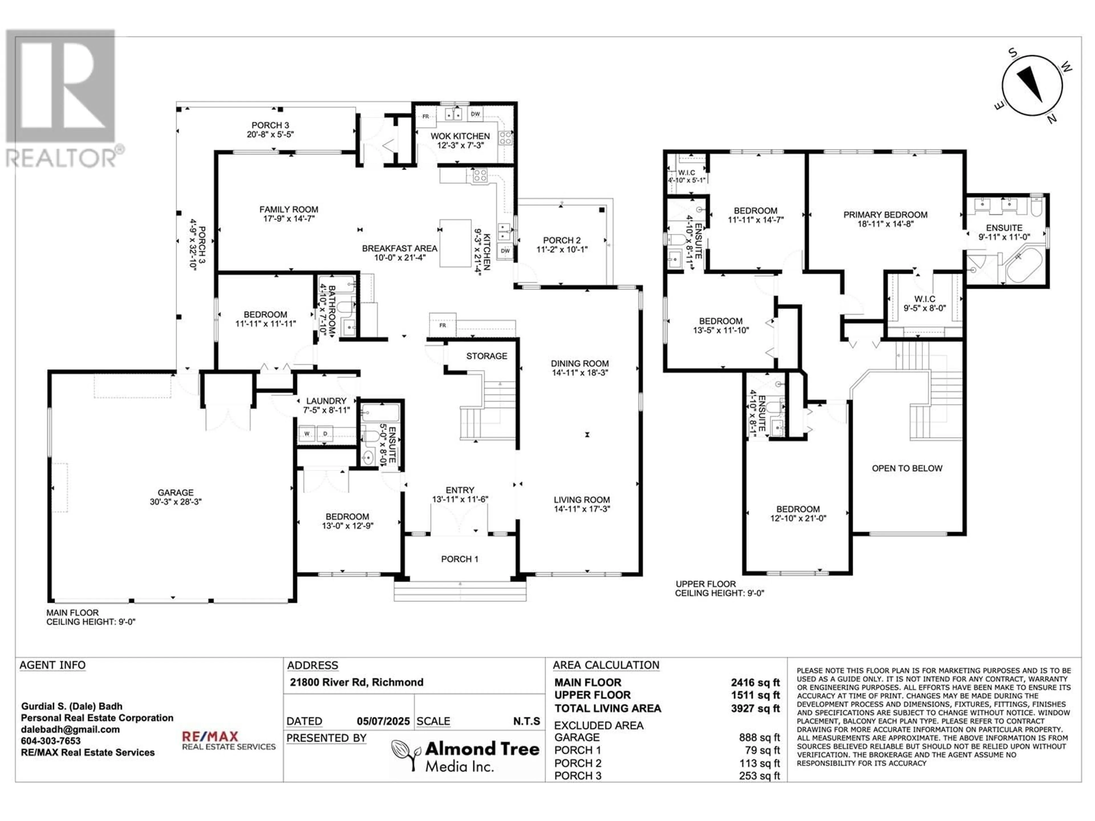 Floor plan for 21800 RIVER ROAD, Richmond British Columbia V6V1M4