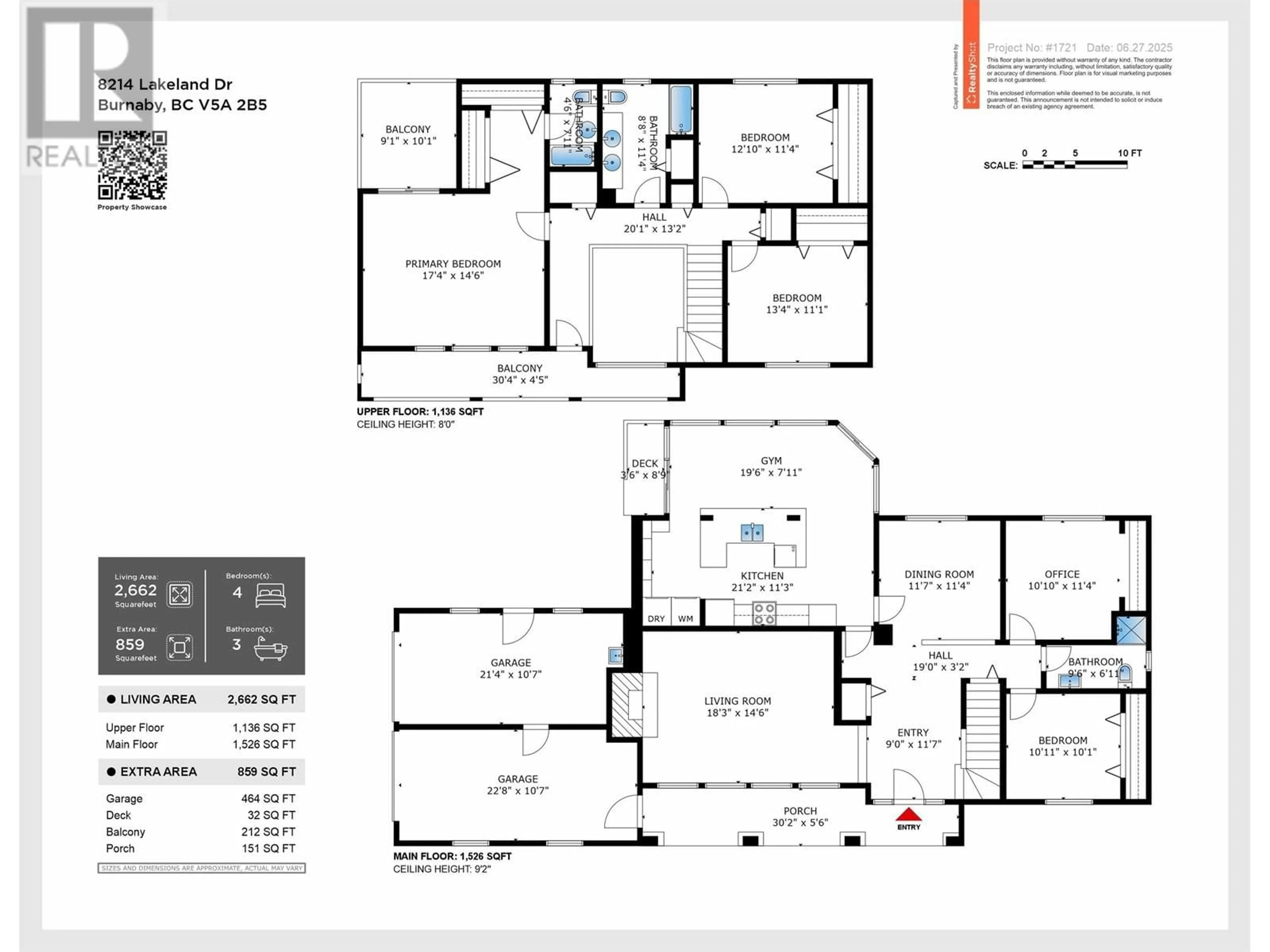 Floor plan for 8214 LAKELAND DRIVE, Burnaby British Columbia V5A2B5
