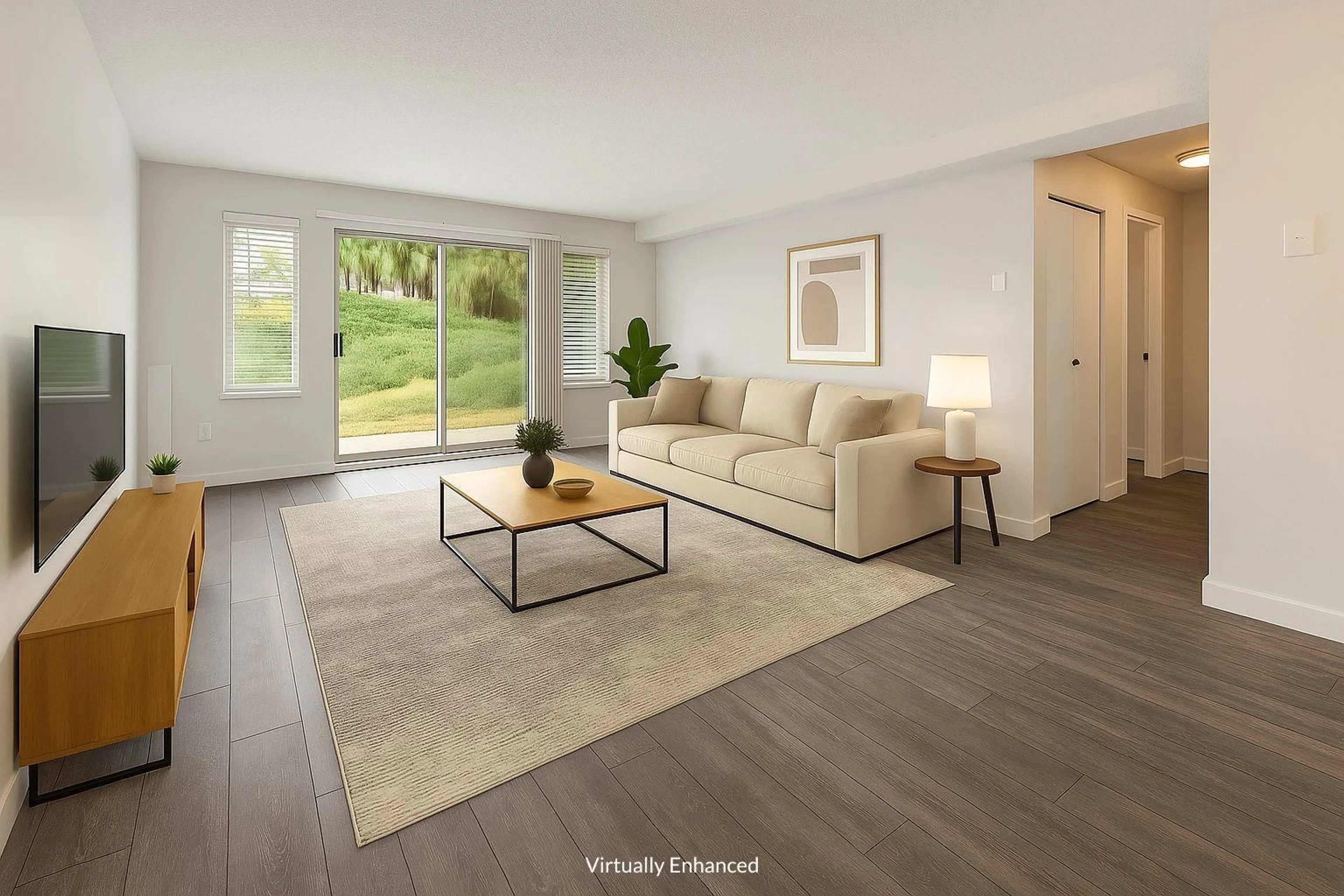 Living room with furniture, wood/laminate floor for 4 - 5664 200, Langley British Columbia V3A1M8