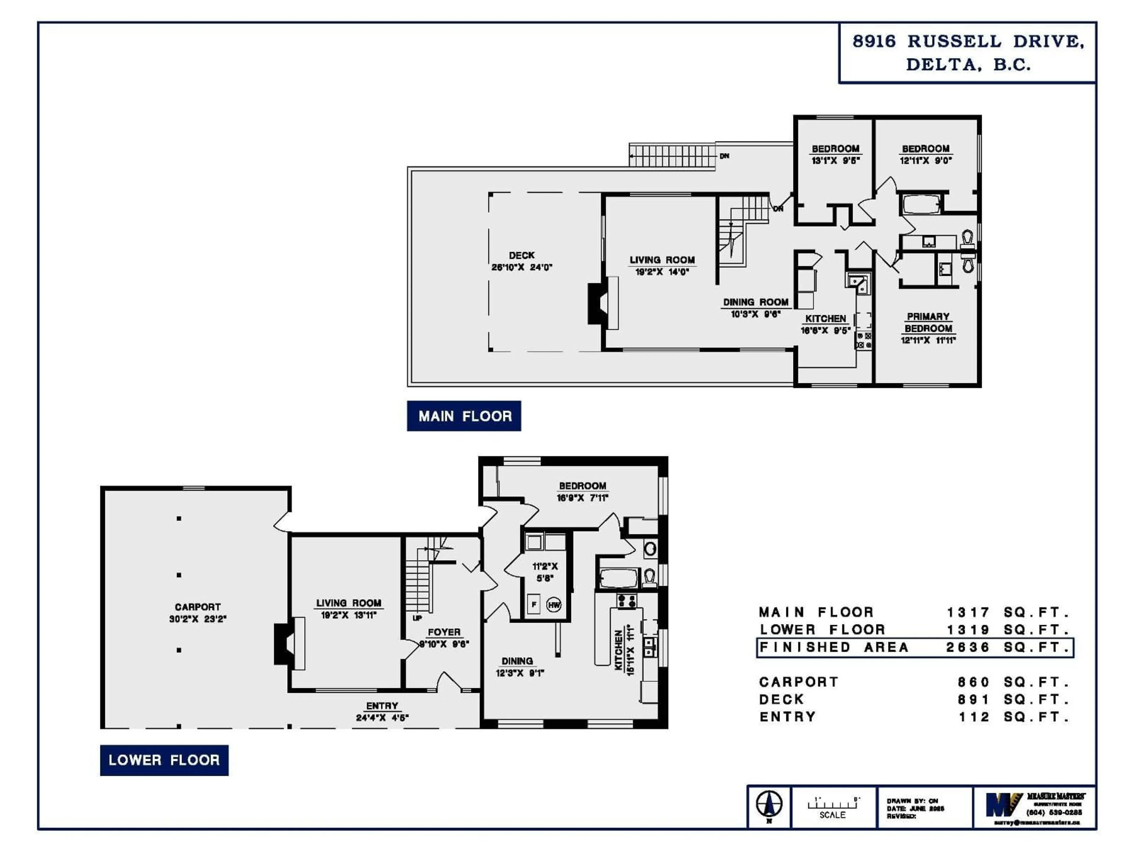 Floor plan for 8916 RUSSELL, Delta British Columbia V4C4P9