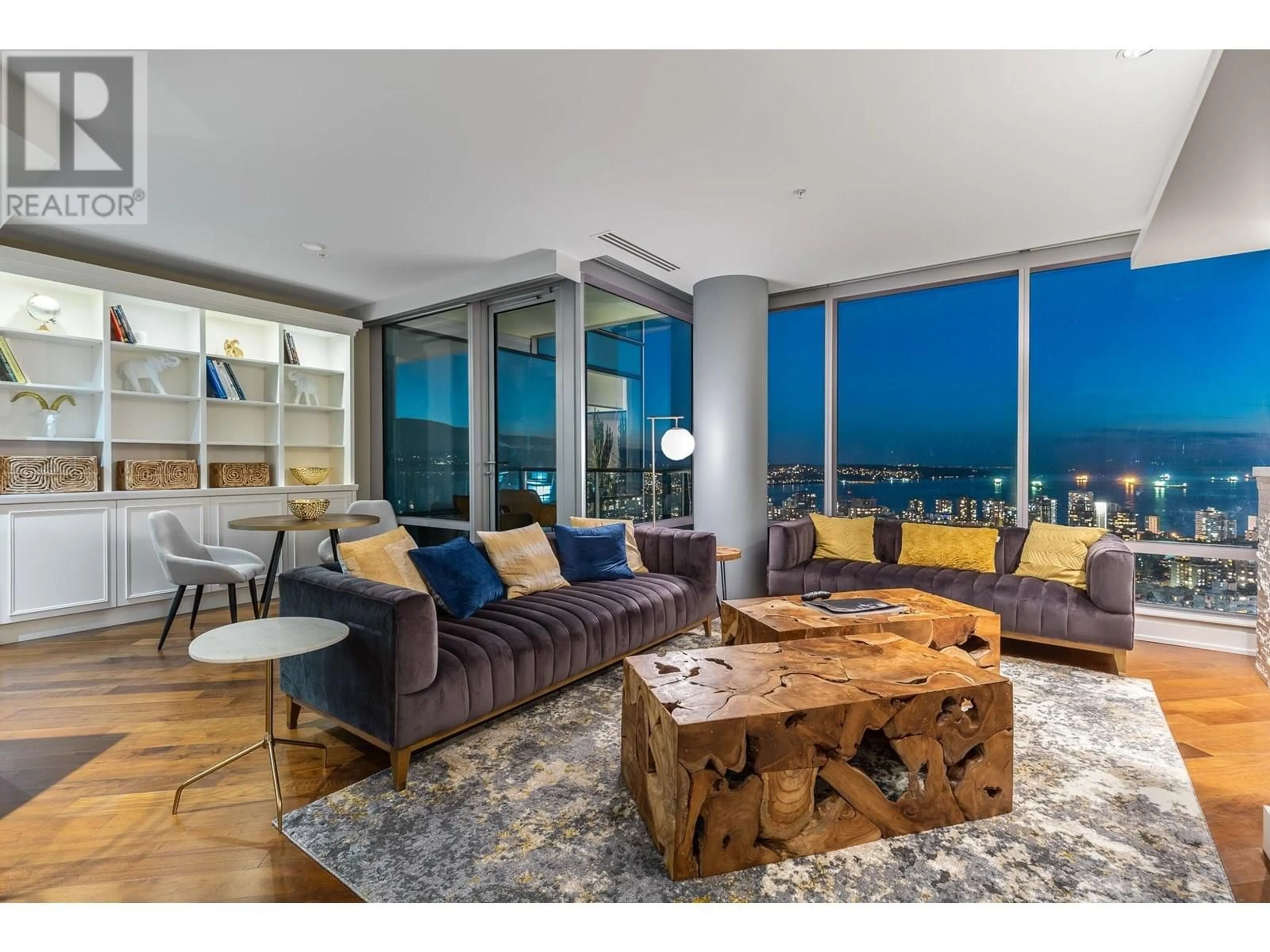 Living room with furniture, wood/laminate floor for 3801 - 1111 ALBERNI STREET, Vancouver British Columbia V6E4V2