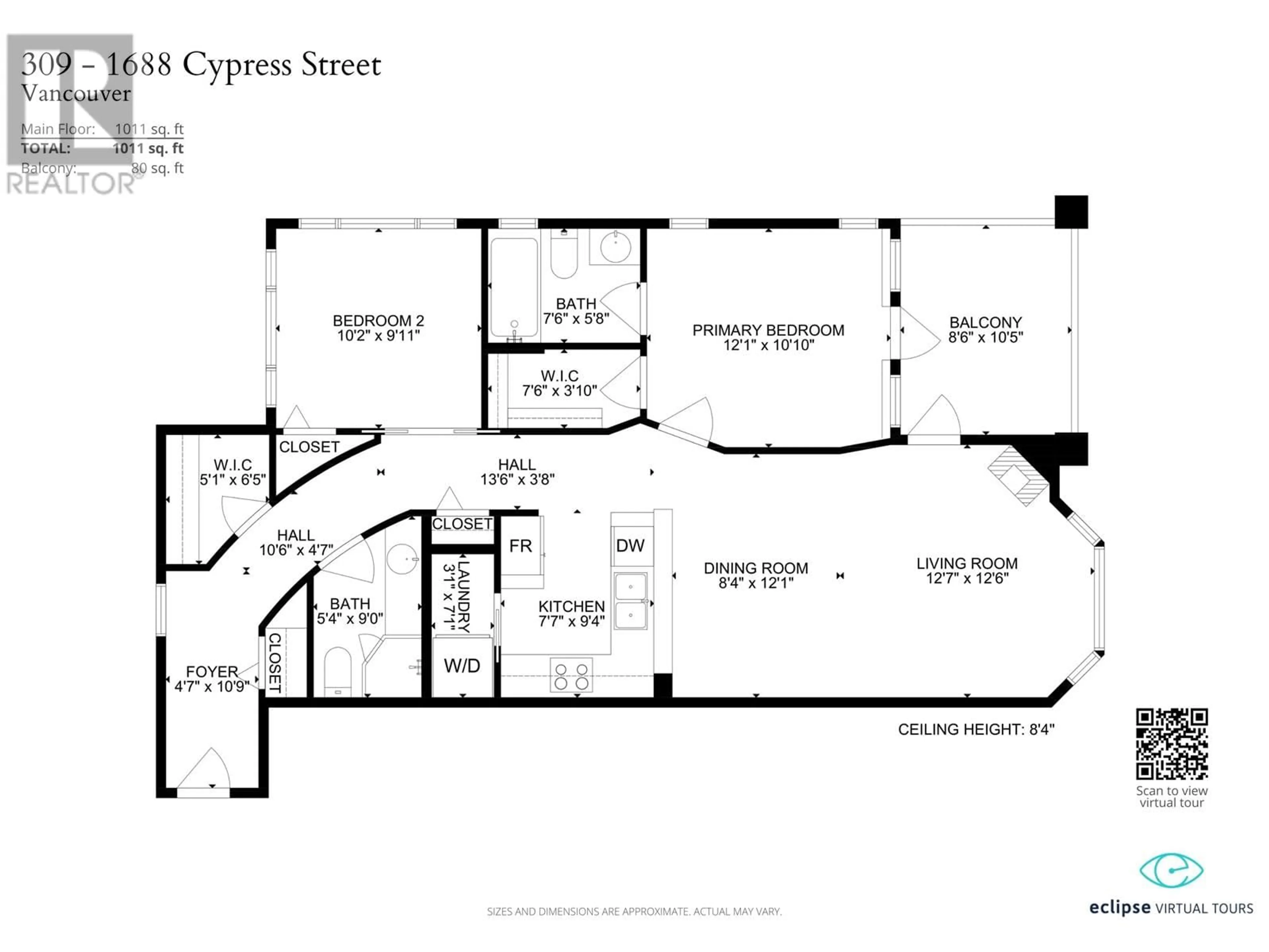 Floor plan for 309 - 1688 CYPRESS STREET, Vancouver British Columbia V6J5J1