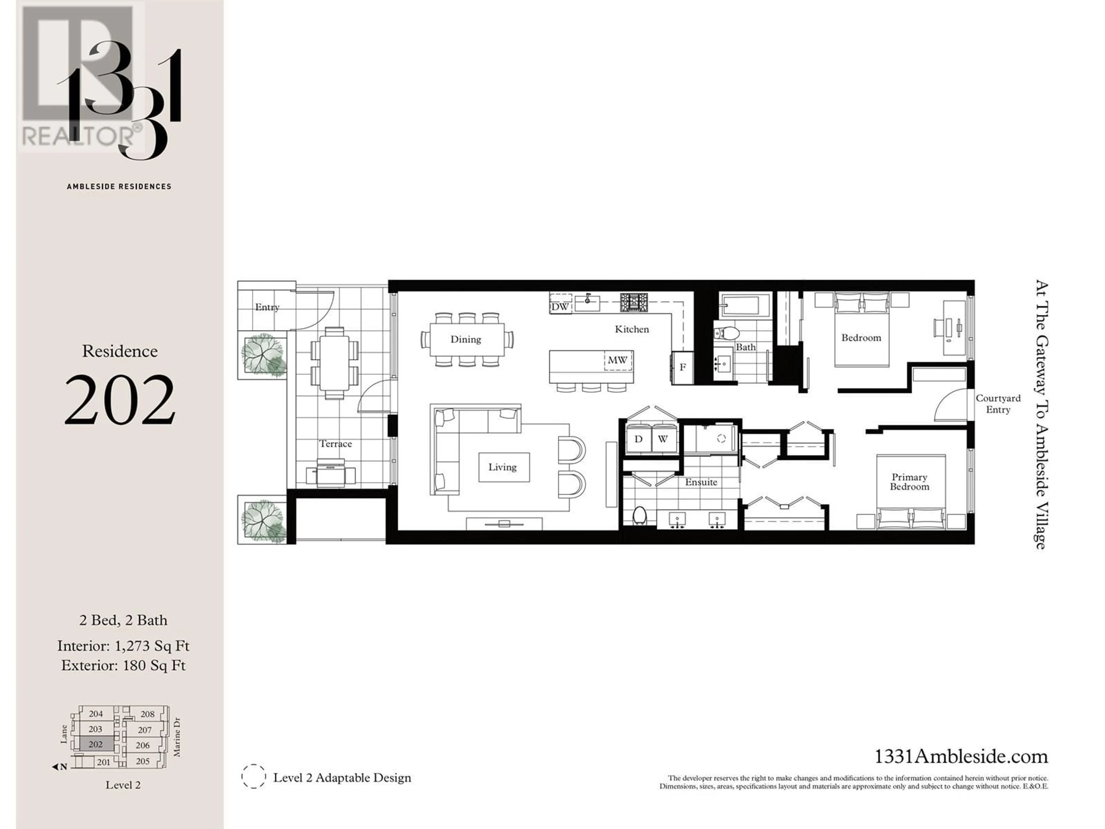 Floor plan for 202 - 1331 MARINE DRIVE, West Vancouver British Columbia V7T1B6