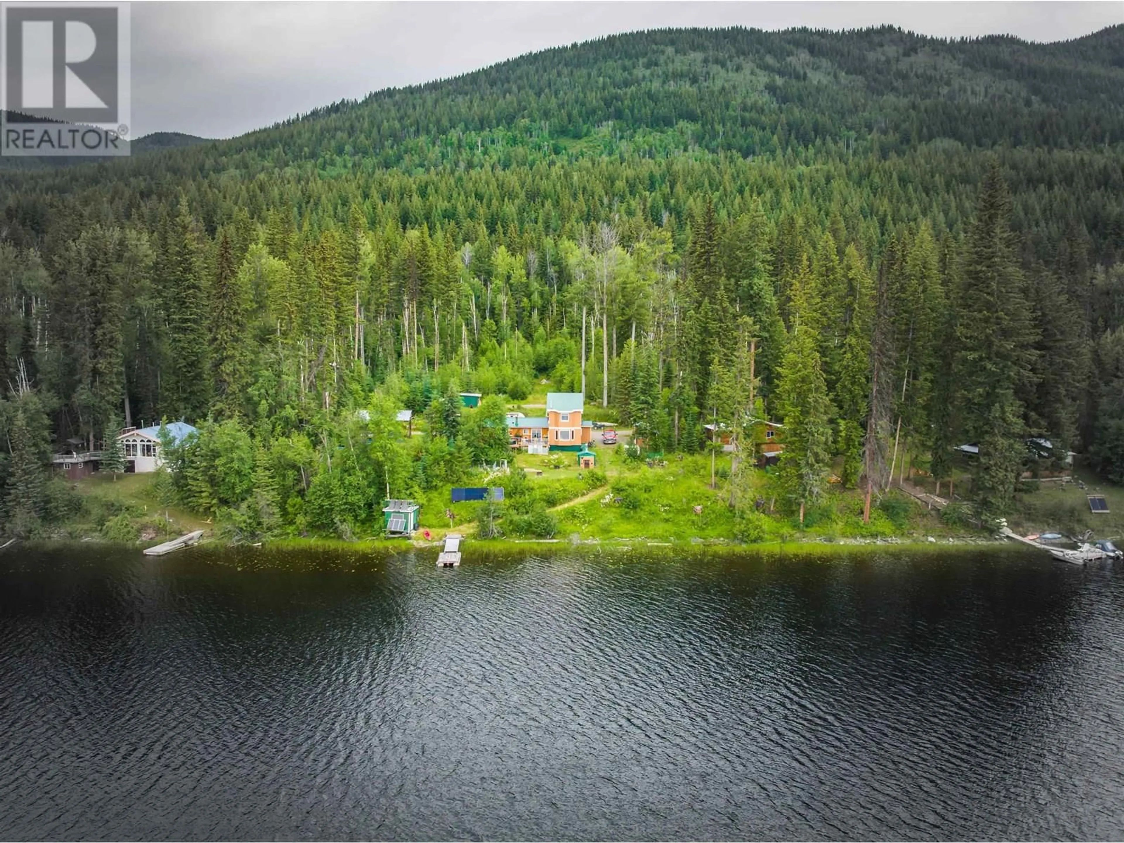 A pic from outside/outdoor area/front of a property/back of a property/a pic from drone, water/lake/river/ocean view for 2261 MCKINLEY FOREST SERVICE ROAD, Horsefly British Columbia V0L1L0