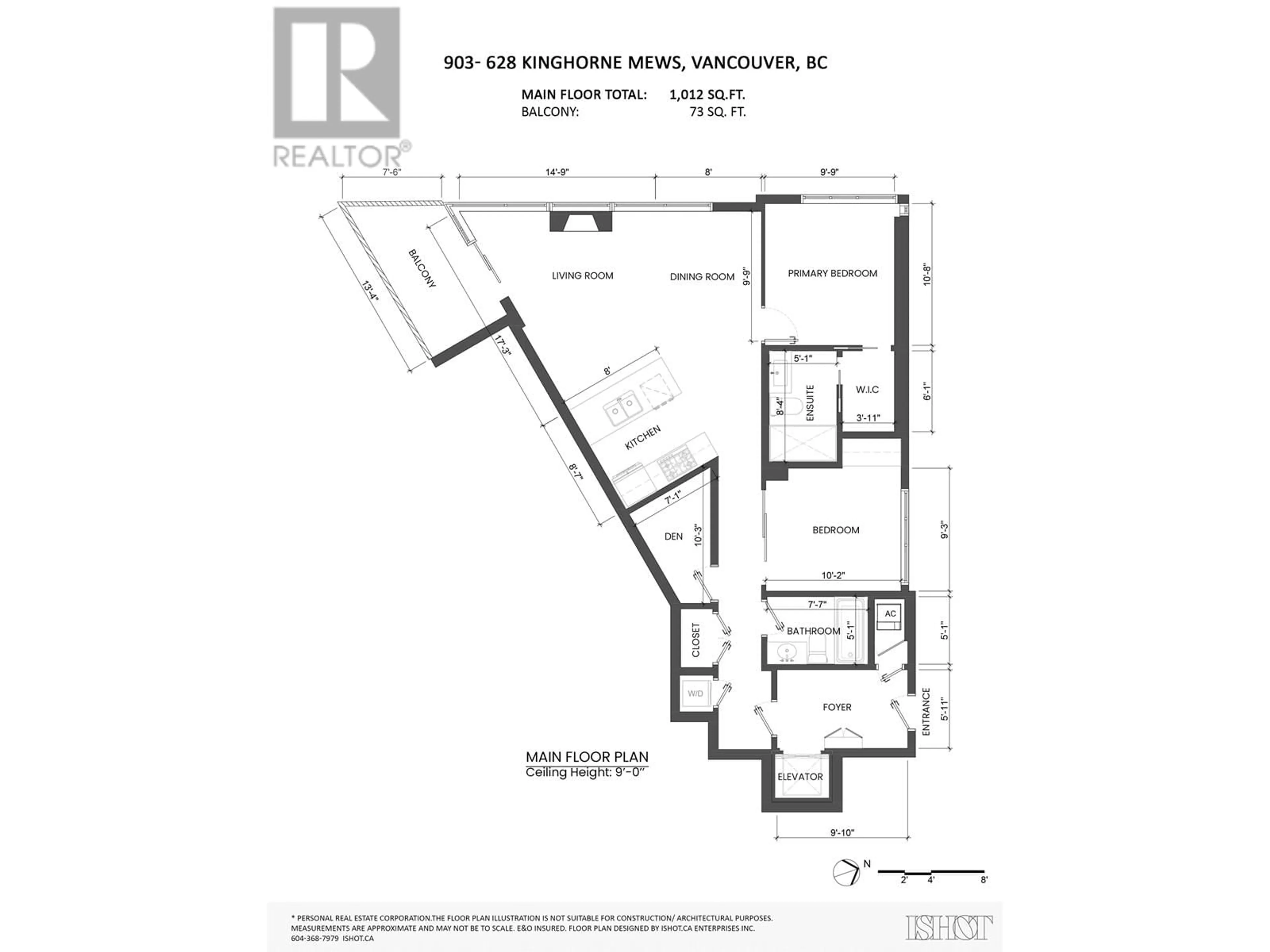 Floor plan for 903 - 628 KINGHORNE MEWS, Vancouver British Columbia V6Z3H6
