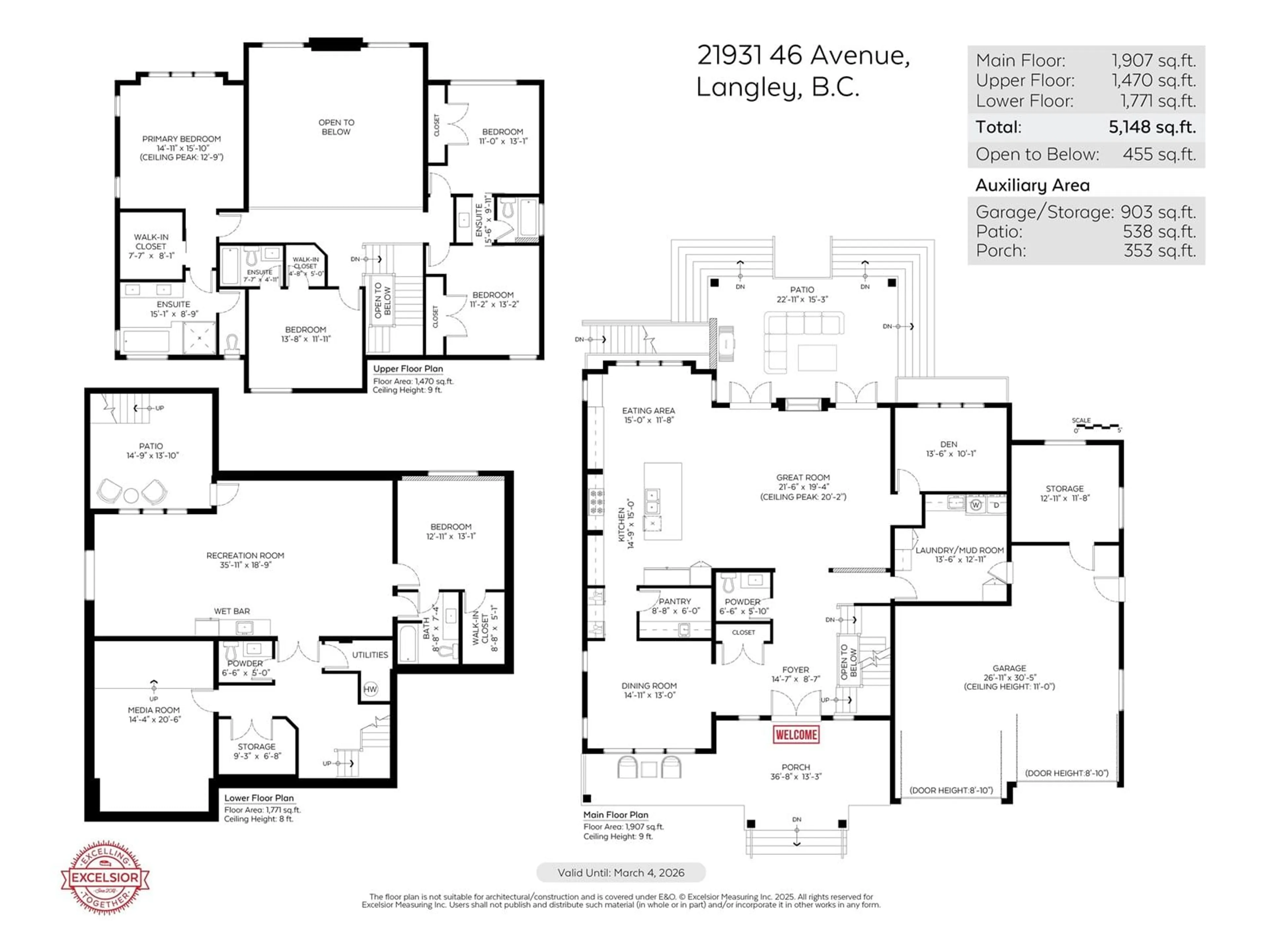Floor plan for 21931 46, Langley British Columbia V3A3J5