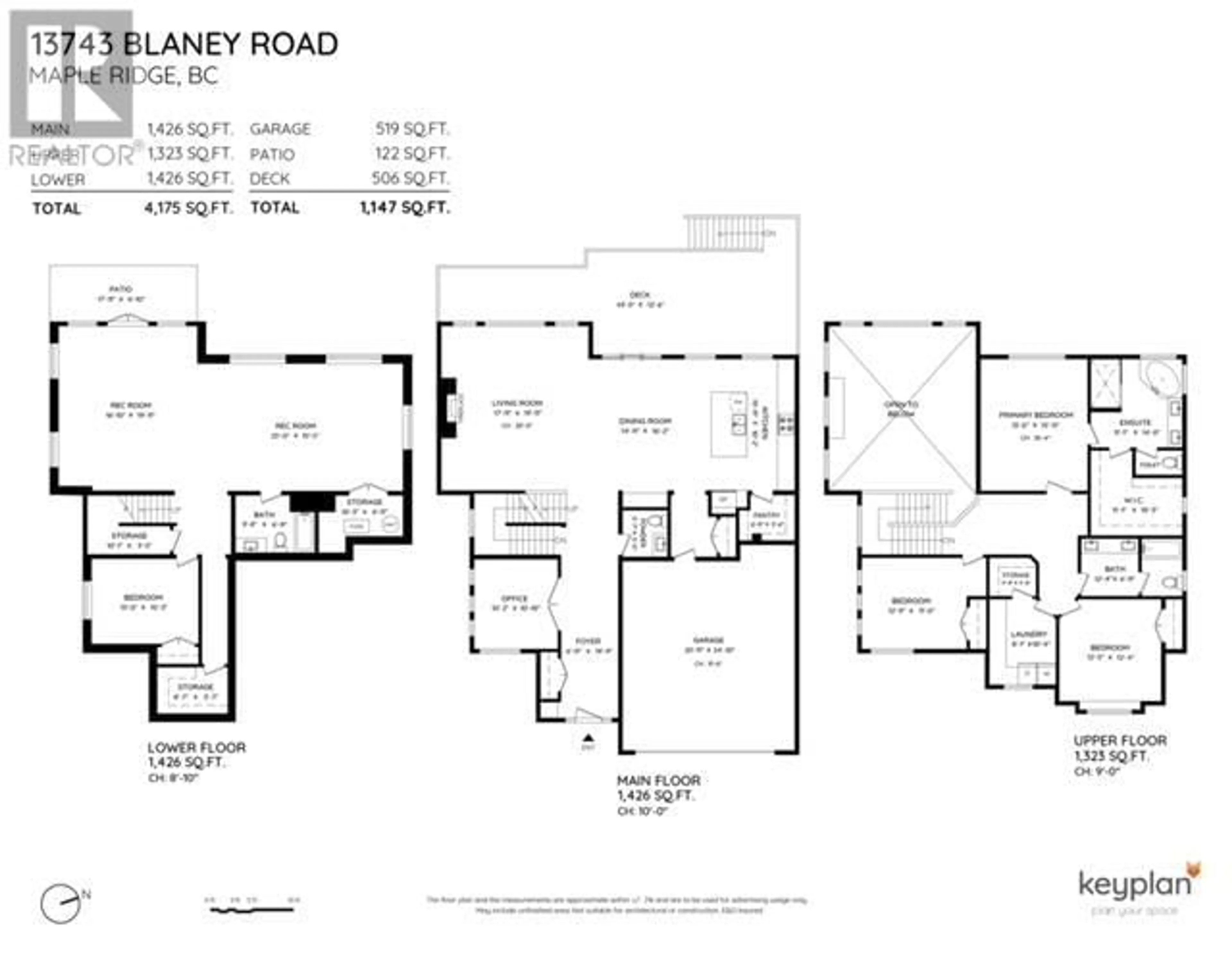Floor plan for 13743 BLANEY ROAD, Maple Ridge British Columbia V4R0C2