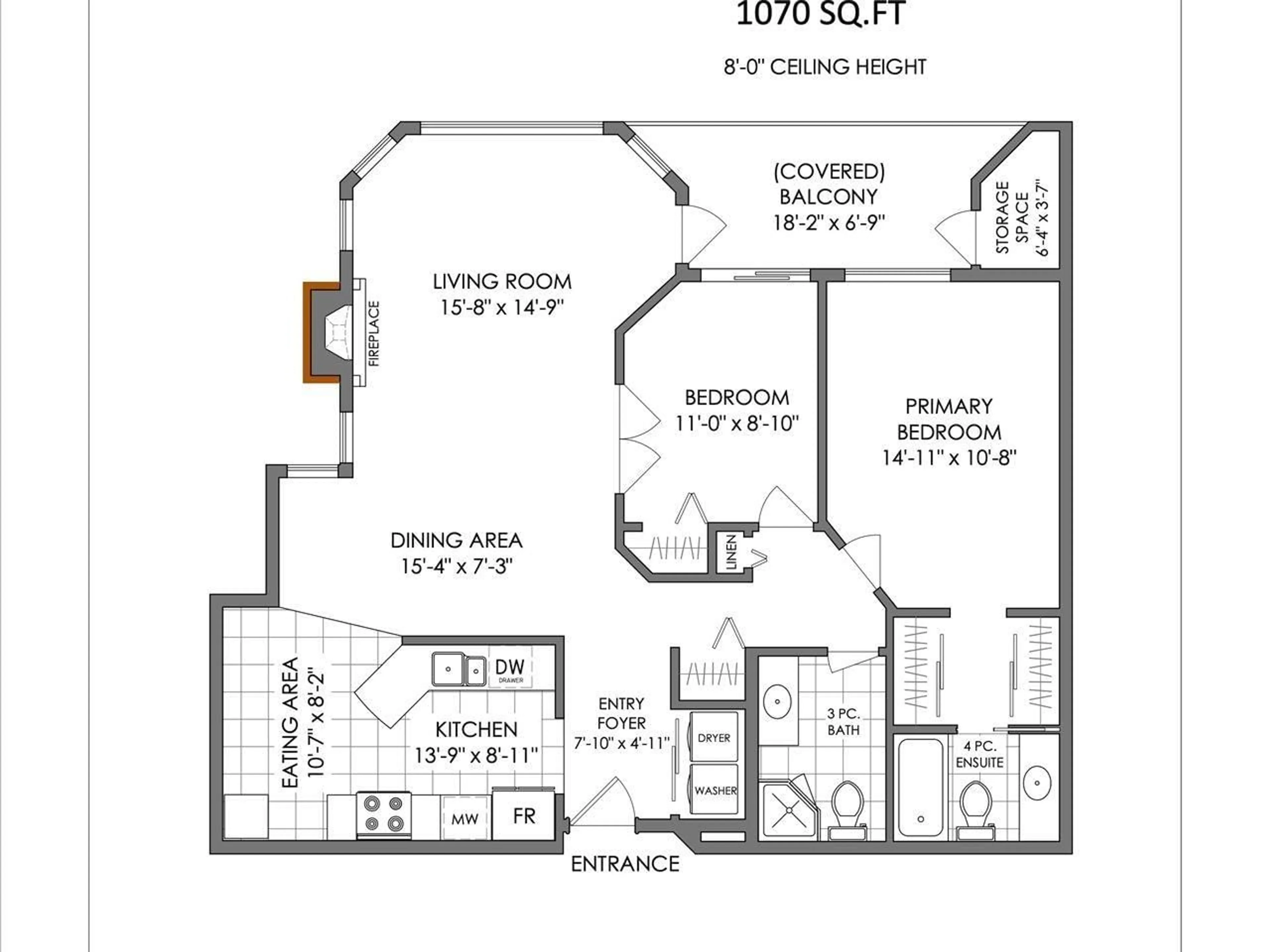 Floor plan for 406 - 1220 FIR, White Rock British Columbia V4B4B1