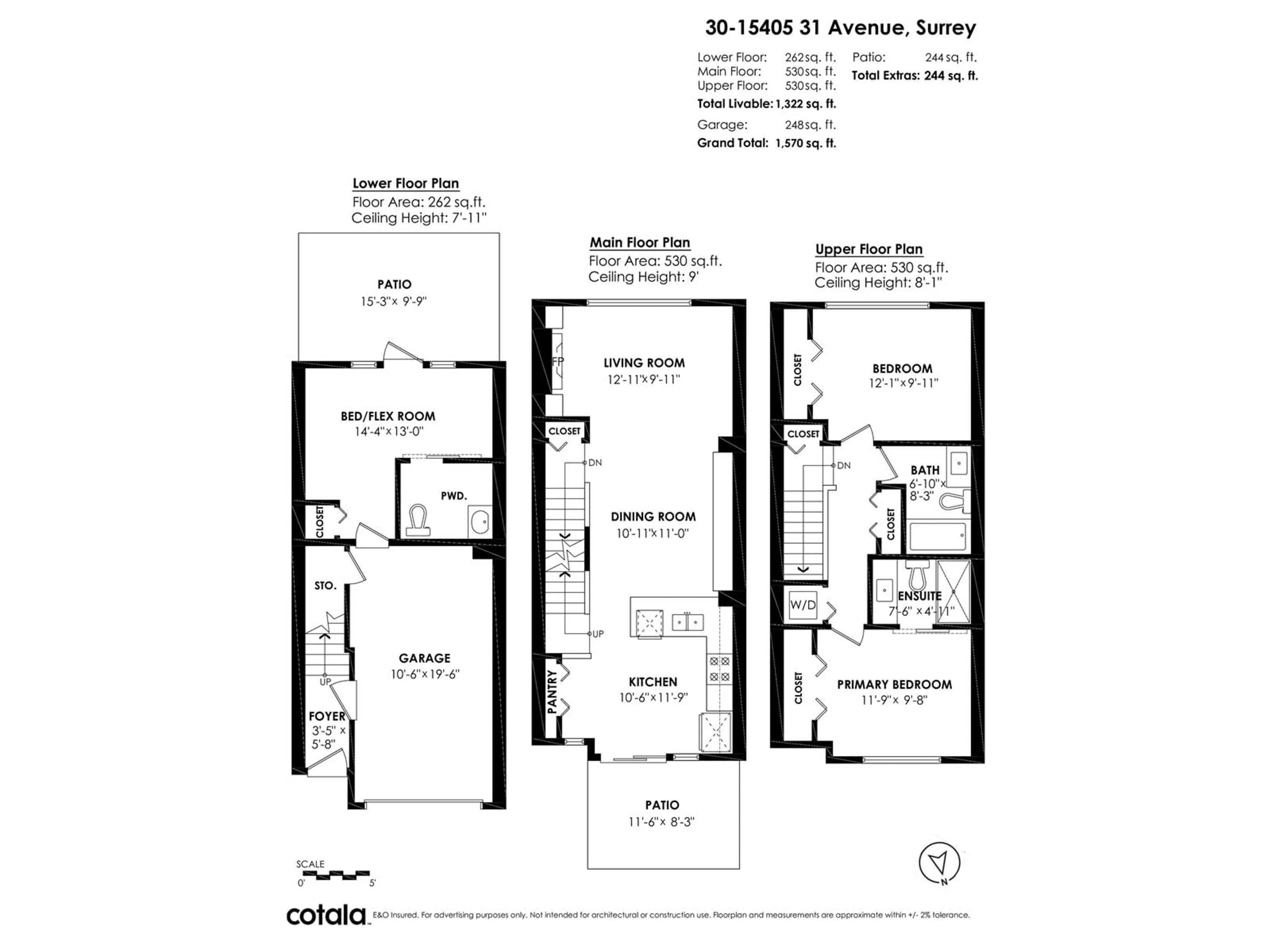 Floor plan for 30 - 15405 31, Surrey British Columbia V3Z2W5