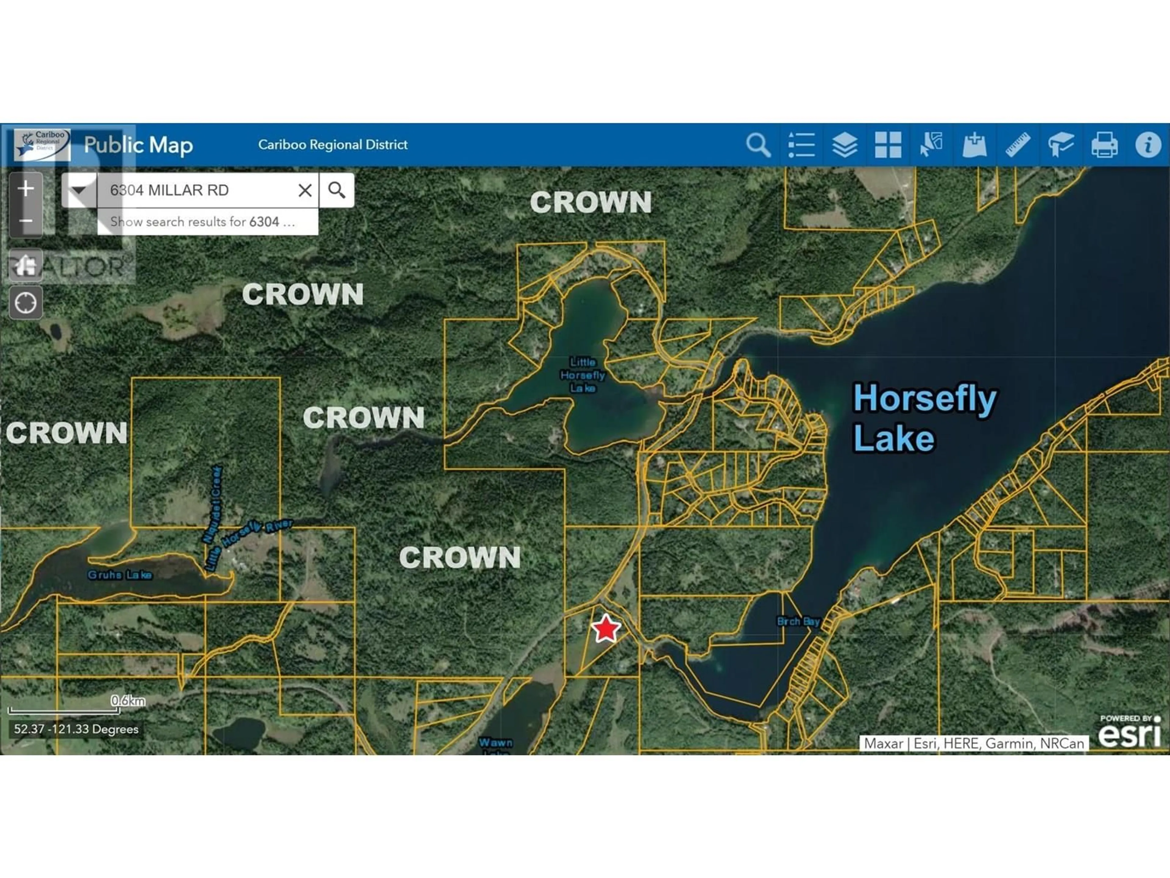 Picture of a map for 6304 MILLAR ROAD, Horsefly British Columbia V0L1L0