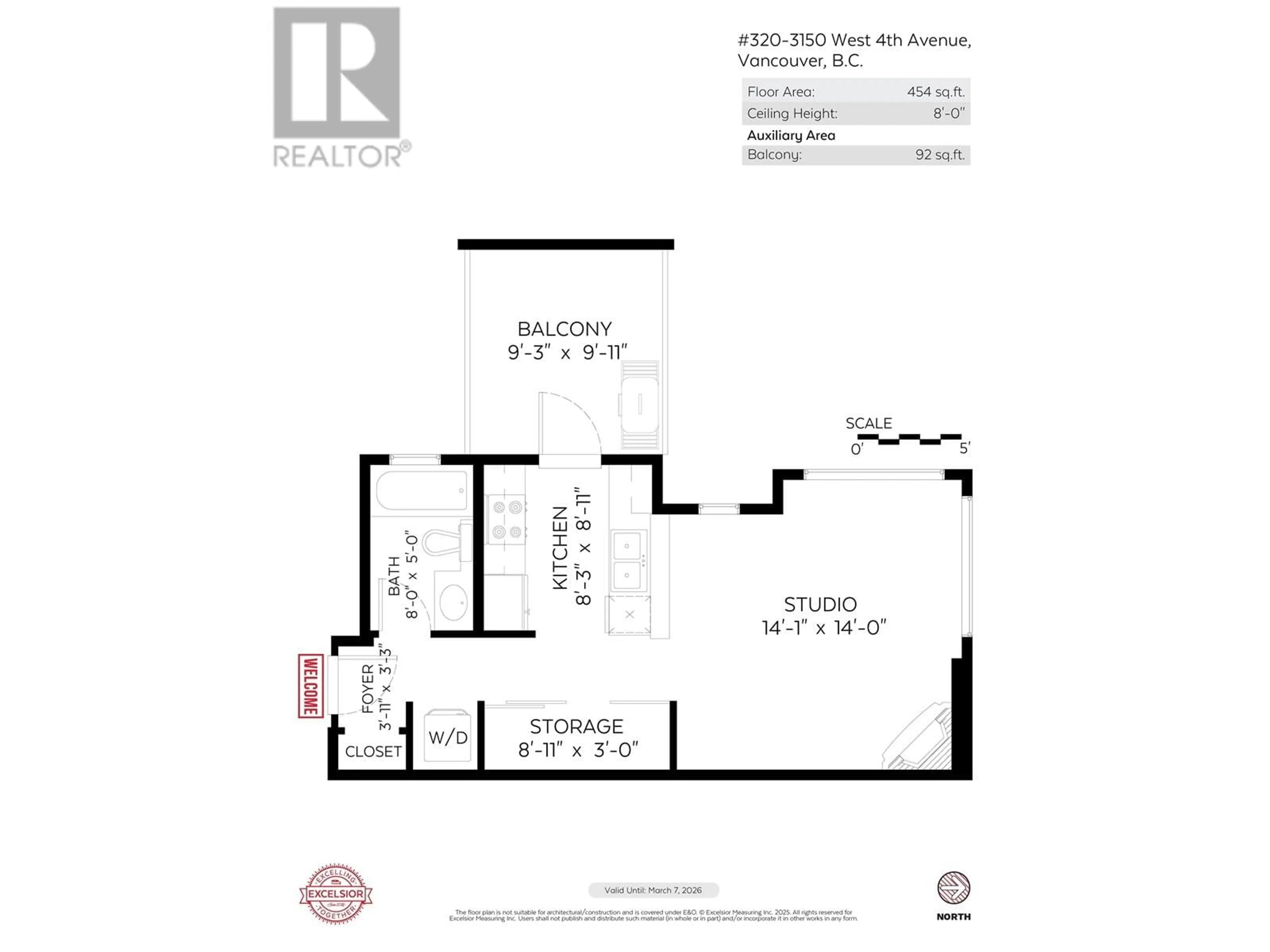 Floor plan for 320 - 3150 4TH AVENUE, Vancouver British Columbia V6K1R7