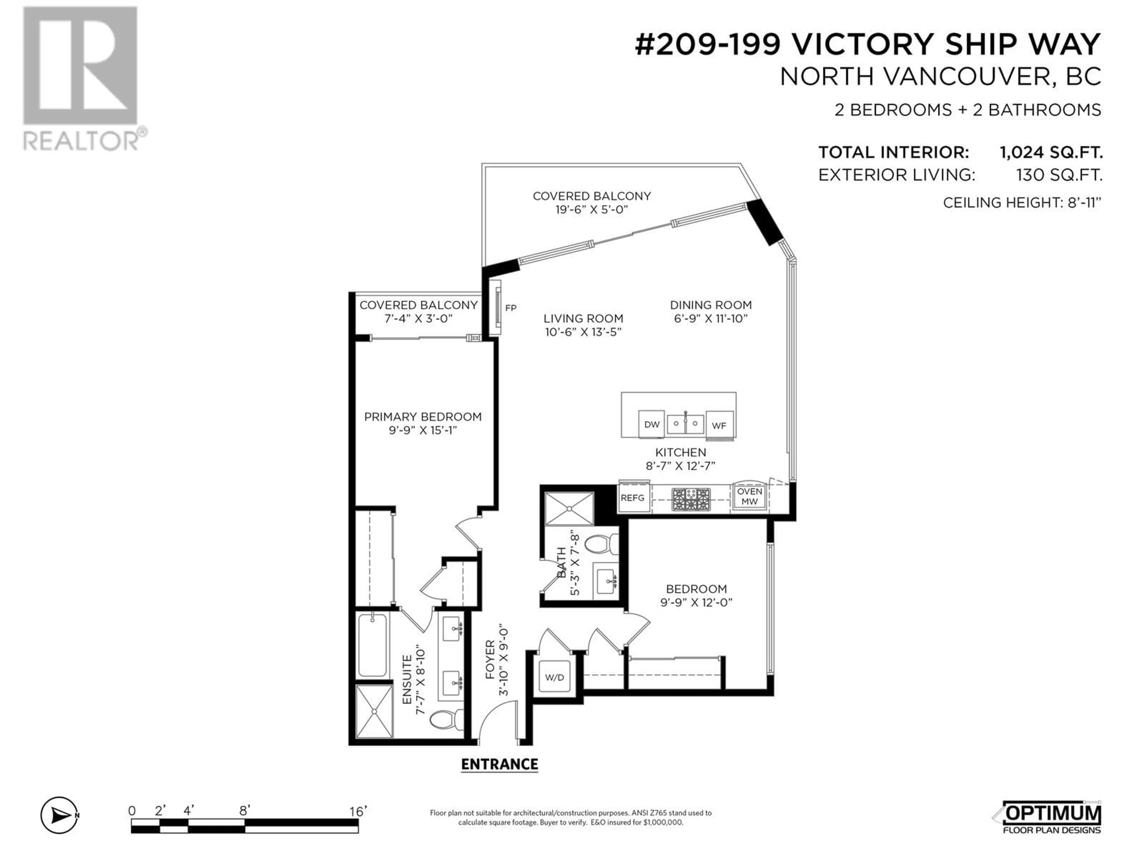 Floor plan for 209 - 199 VICTORY SHIP WAY, North Vancouver British Columbia V9L0E2