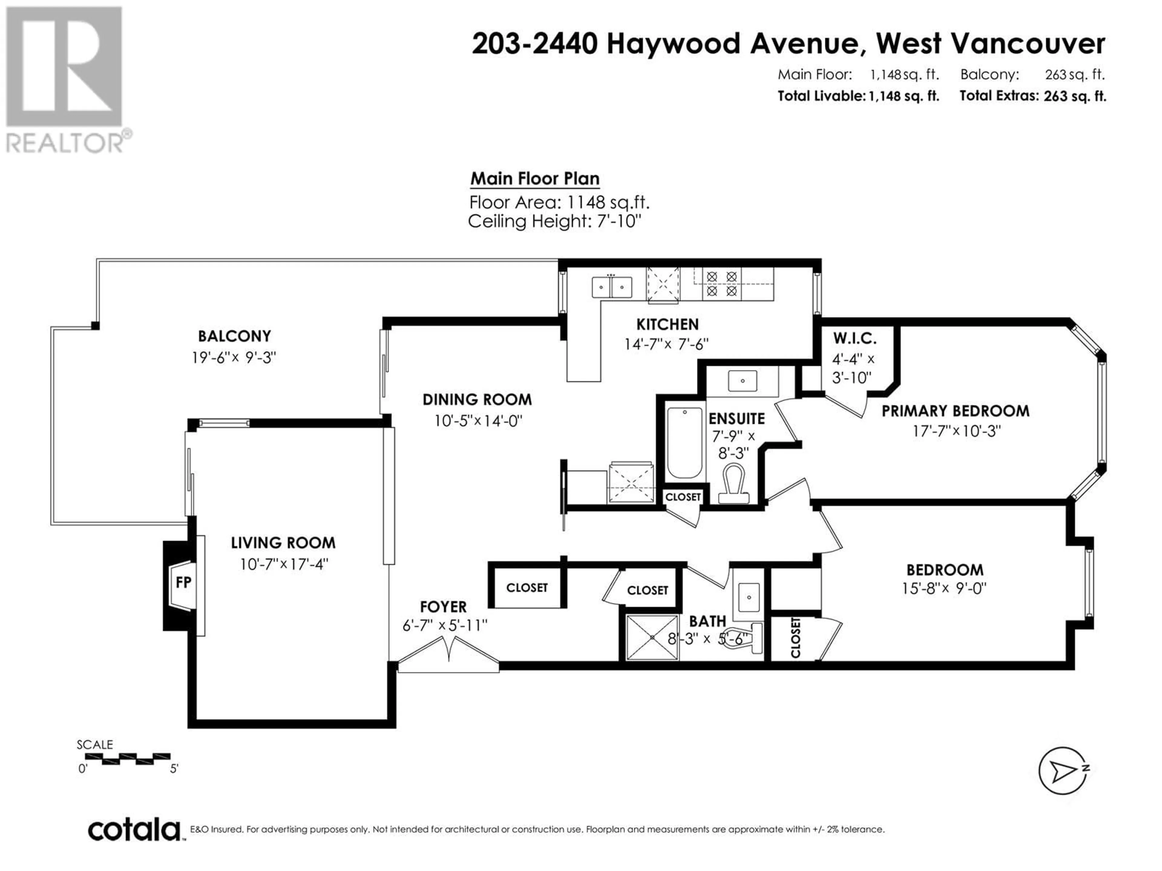 Floor plan for 203 - 2440 HAYWOOD AVENUE, West Vancouver British Columbia V7V1Y1
