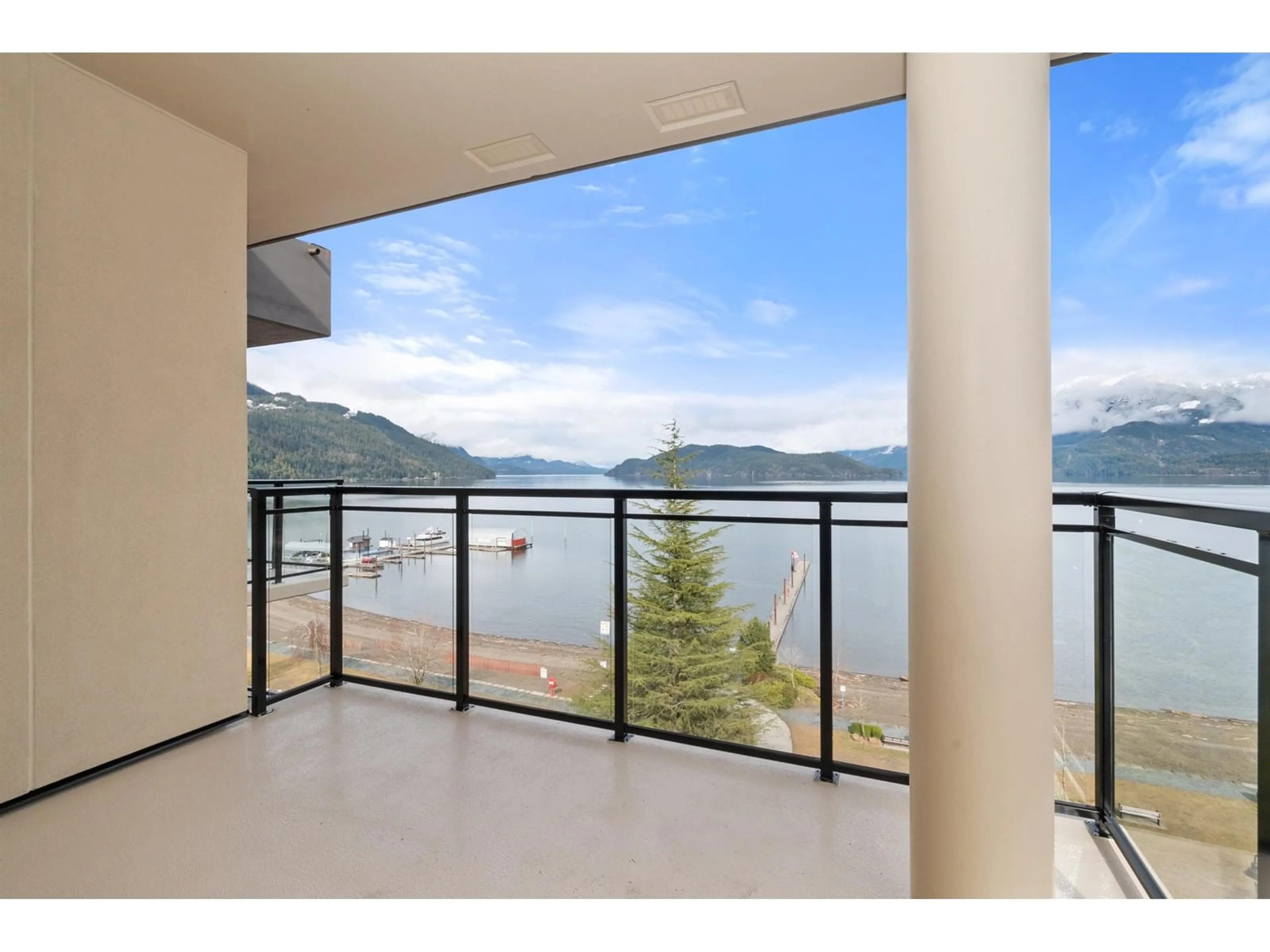 Balcony in the apartment, water/lake/river/ocean view for 704 - 120 ESPLANADE AVENUE, Harrison Hot Springs British Columbia V0M1K0