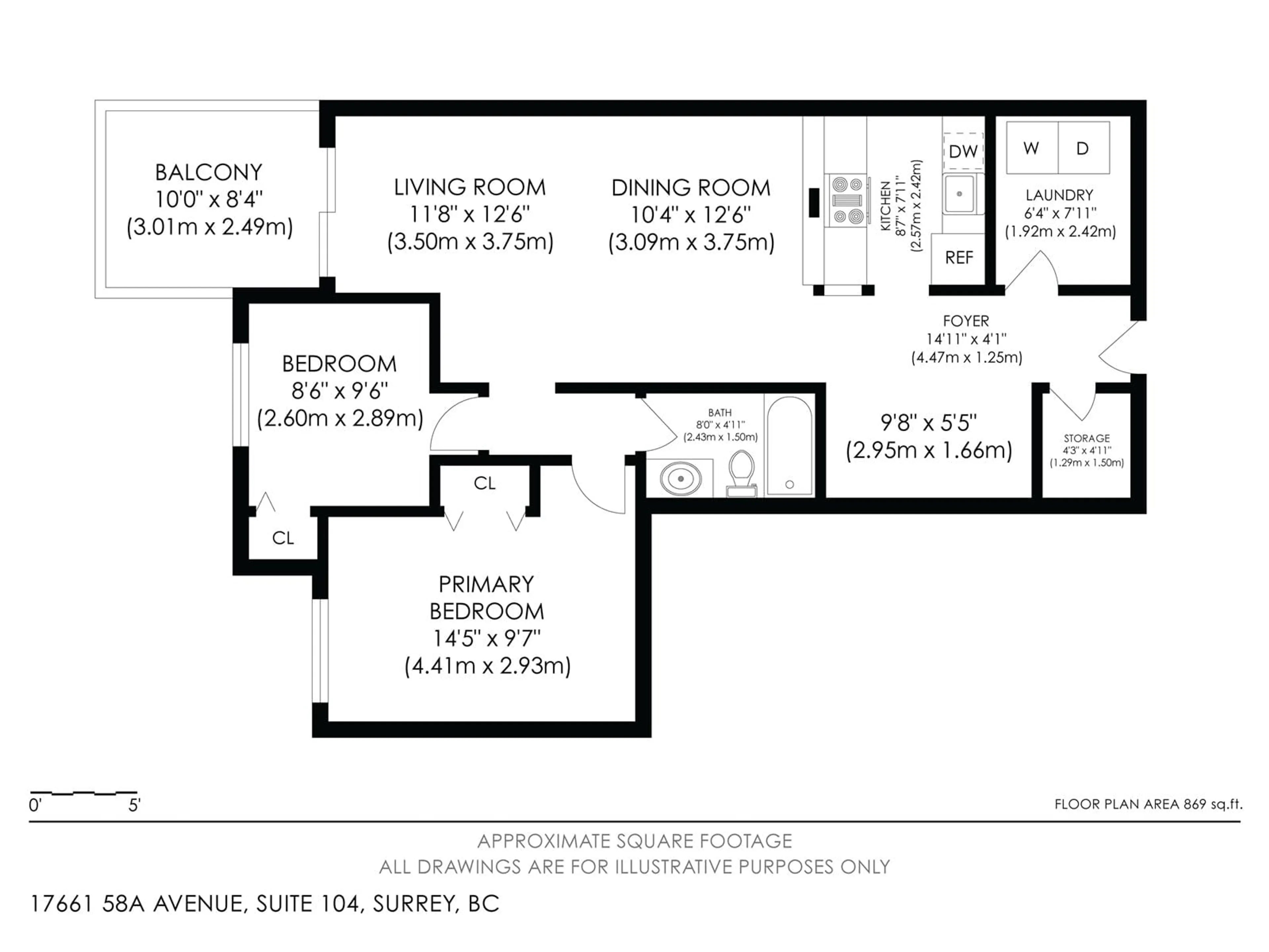 Floor plan for 104 - 17661 58A, Surrey British Columbia V3S1N4