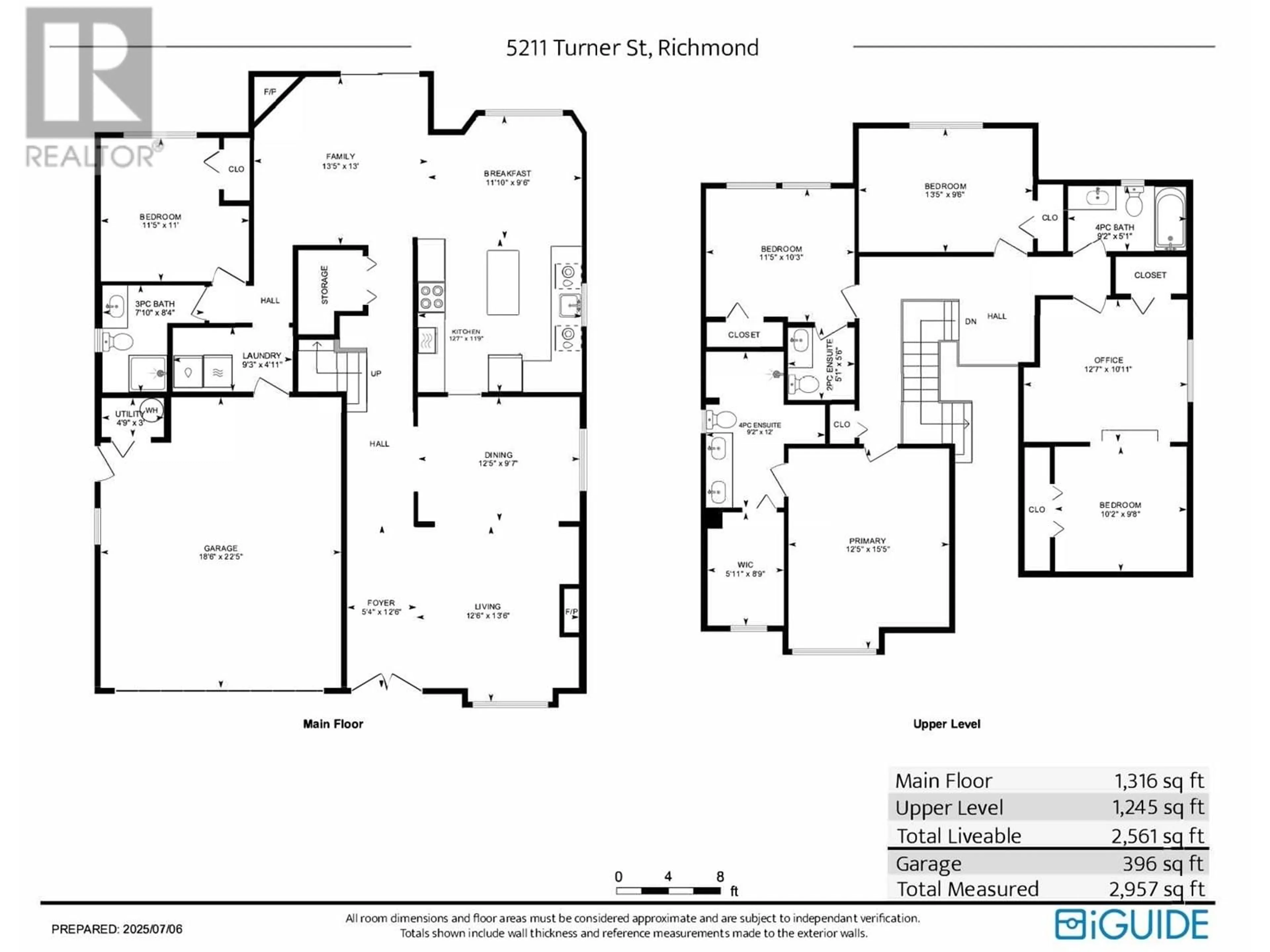 Floor plan for 5211 TURNER STREET, Richmond British Columbia V6V2P8