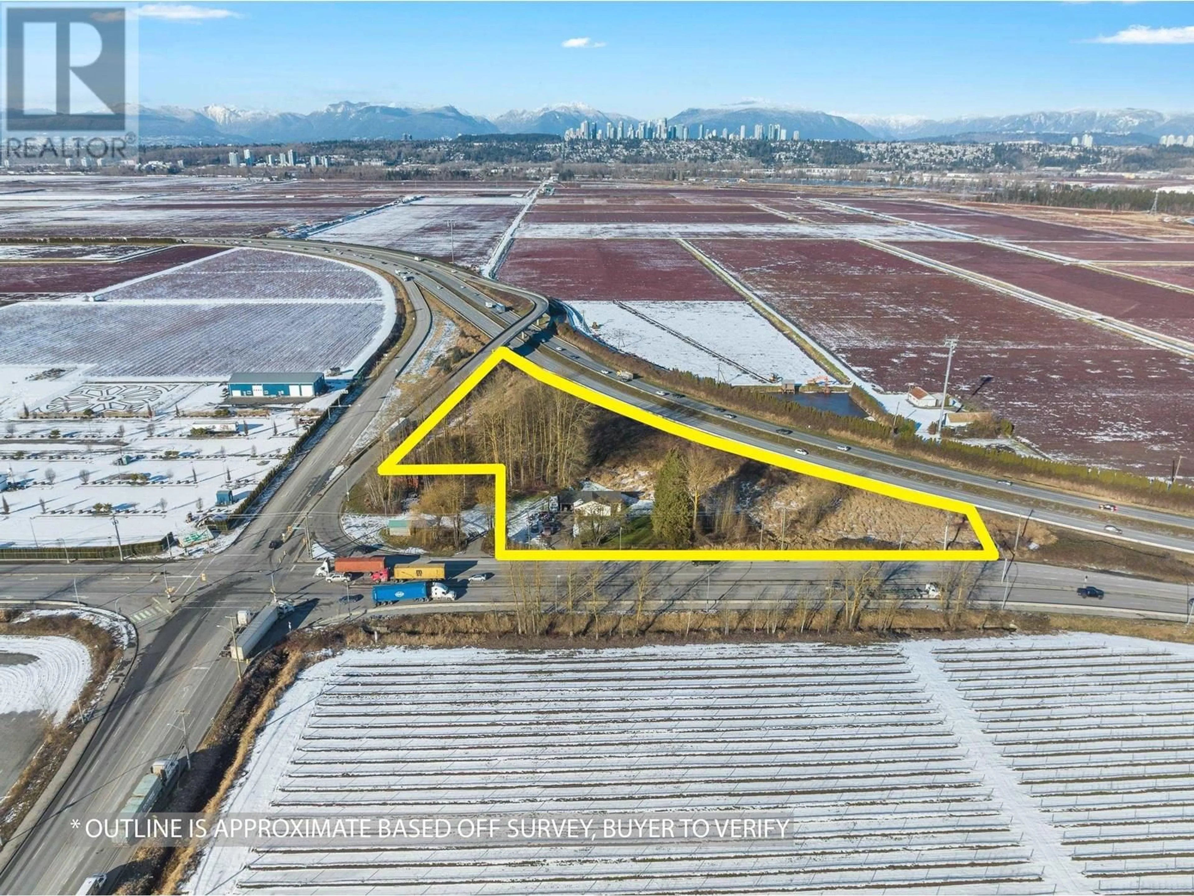 A pic from outside/outdoor area/front of a property/back of a property/a pic from drone, mountain view for 19051 WESTMINSTER HIGHWAY, Richmond British Columbia V6V1B2