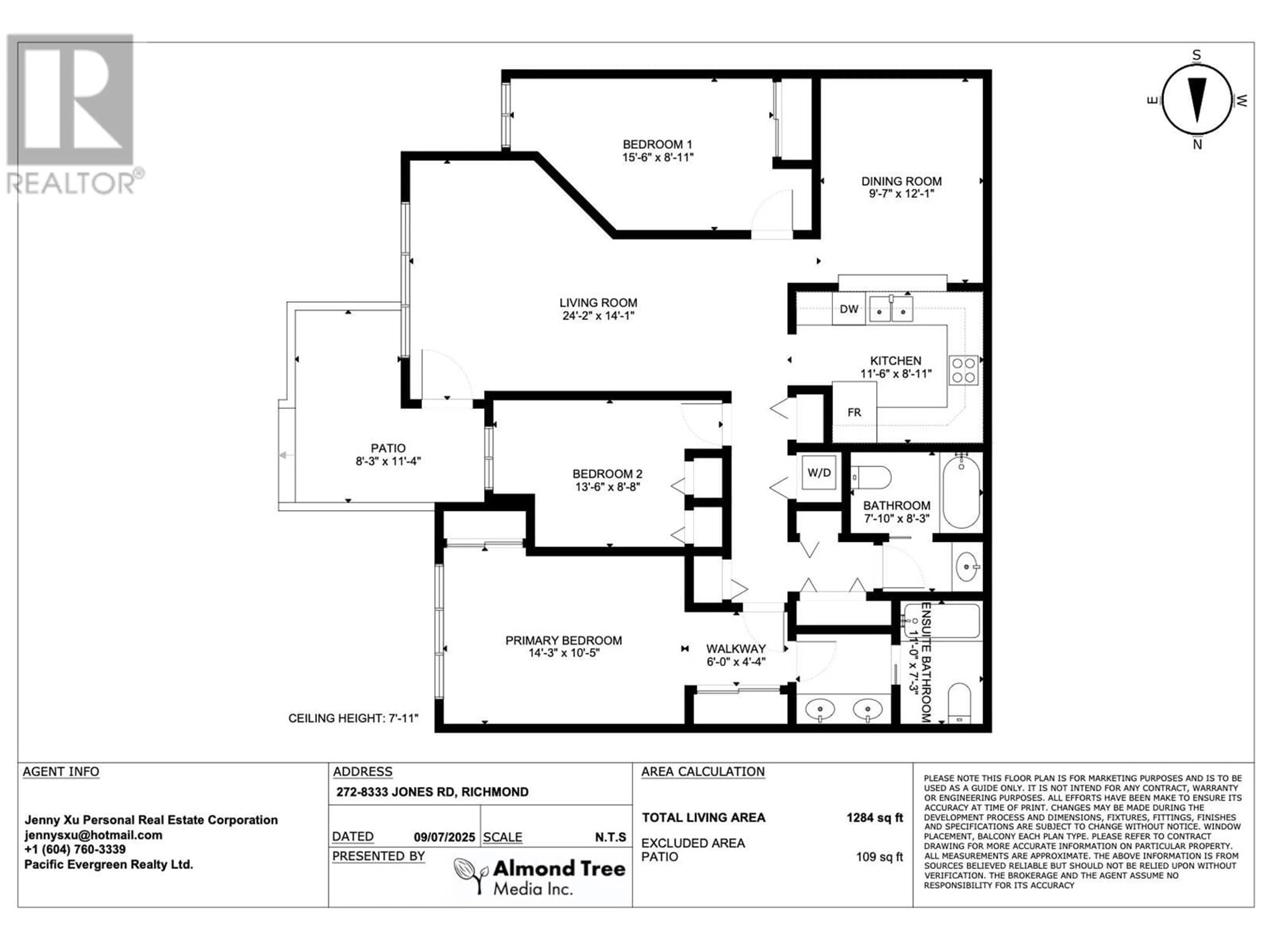 Floor plan for 272 - 8333 JONES ROAD, Richmond British Columbia V6Y3W9