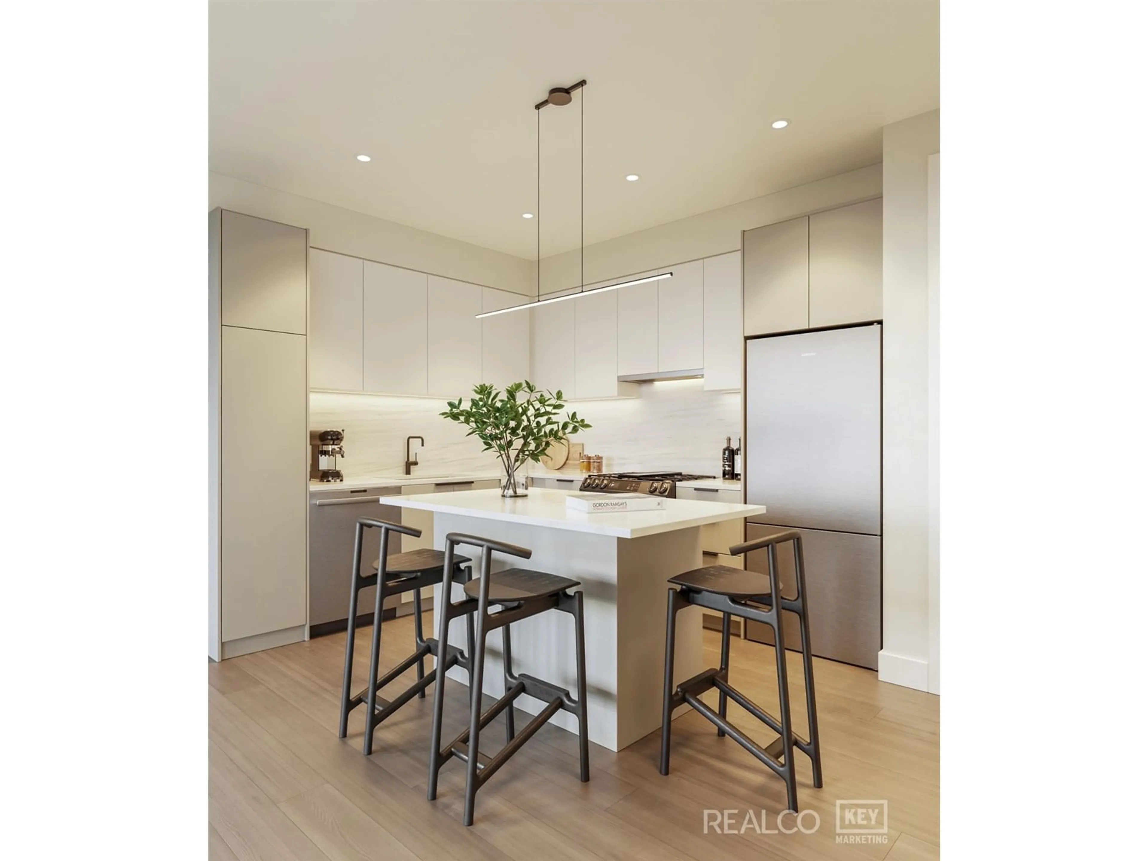 Contemporary kitchen, wood/laminate floor for 416 - 7728 119A, Delta British Columbia V0V0V0