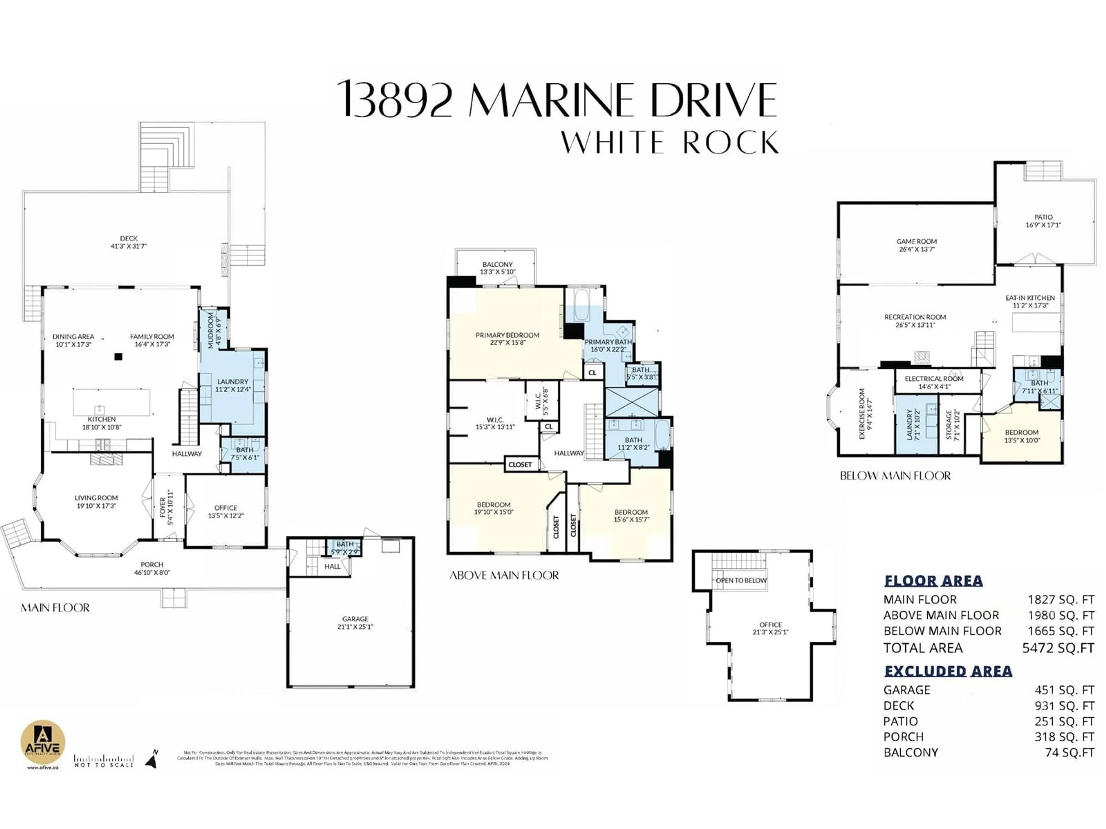 Floor plan for 13892 MARINE, White Rock British Columbia V4B1A4
