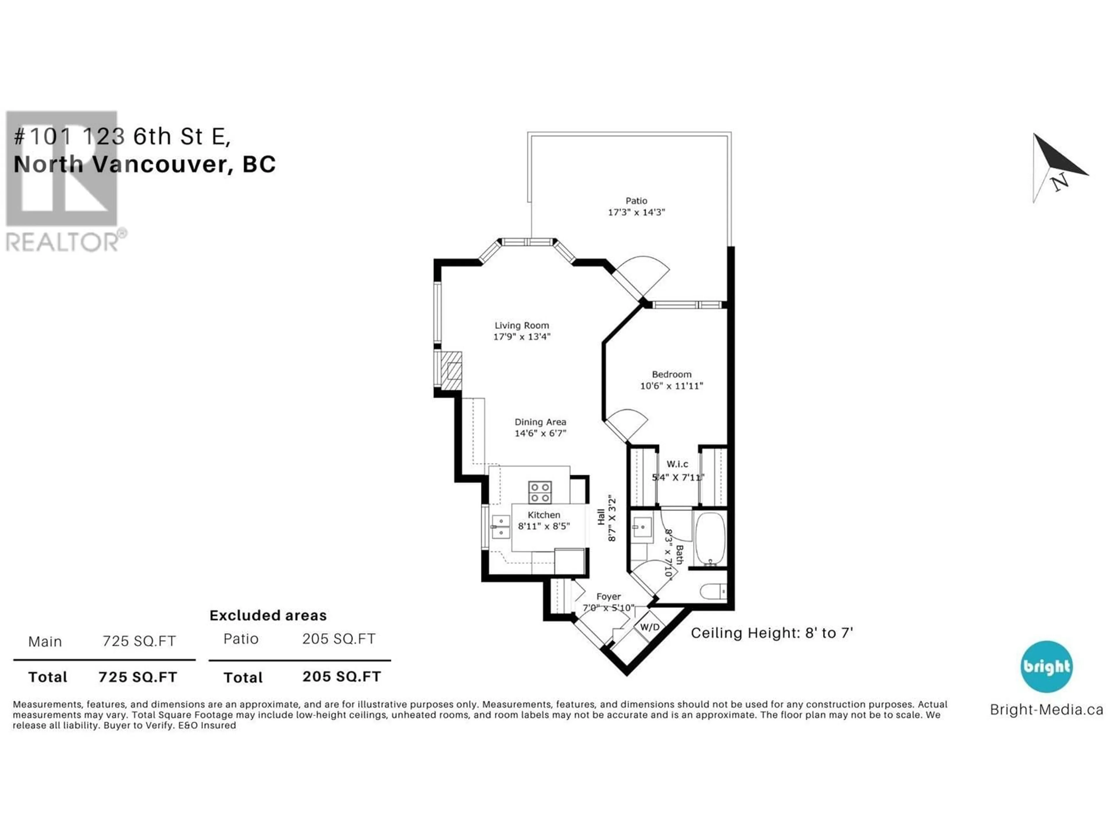 Floor plan for 101 - 123 6TH STREET, North Vancouver British Columbia V7L1N9