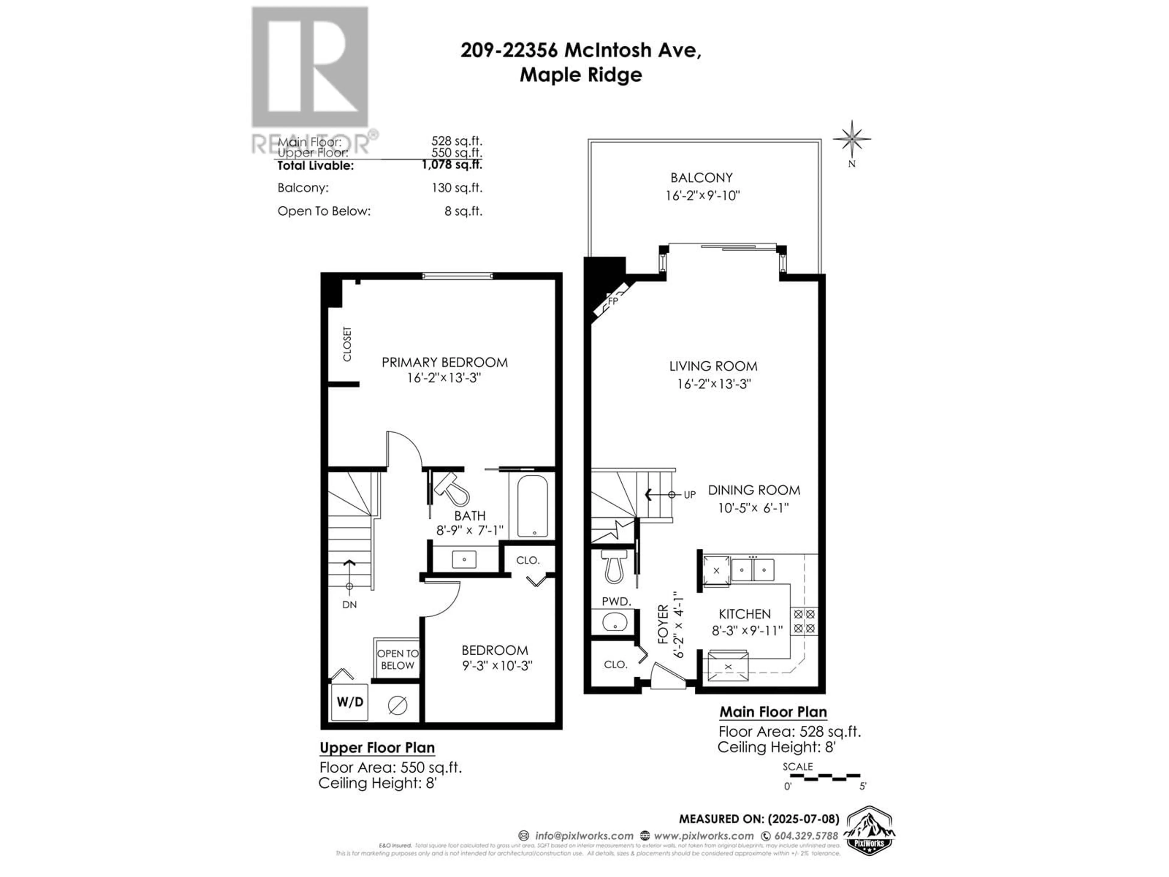 Floor plan for 209 - 22356 MCINTOSH AVENUE, Maple Ridge British Columbia V2X3C1