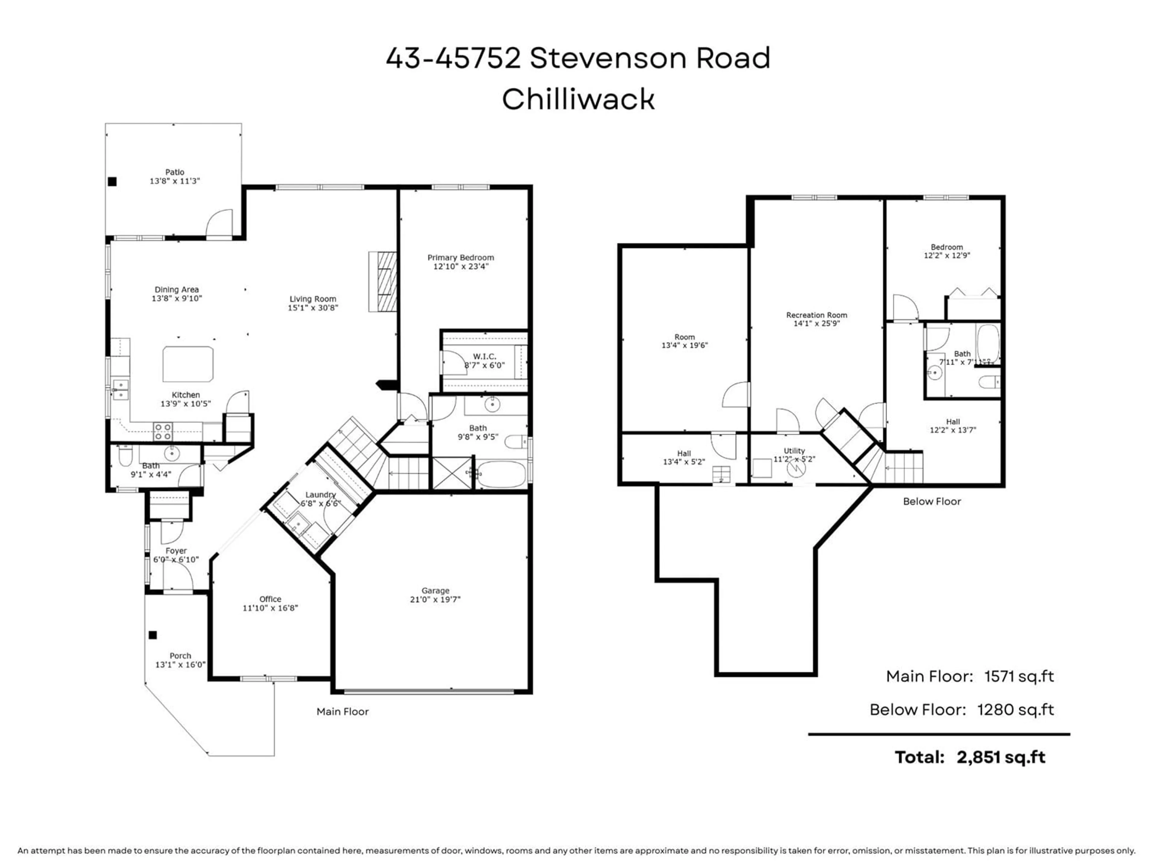Floor plan for 43 - 45752 STEVENSON ROAD, Chilliwack British Columbia V2R5Y6