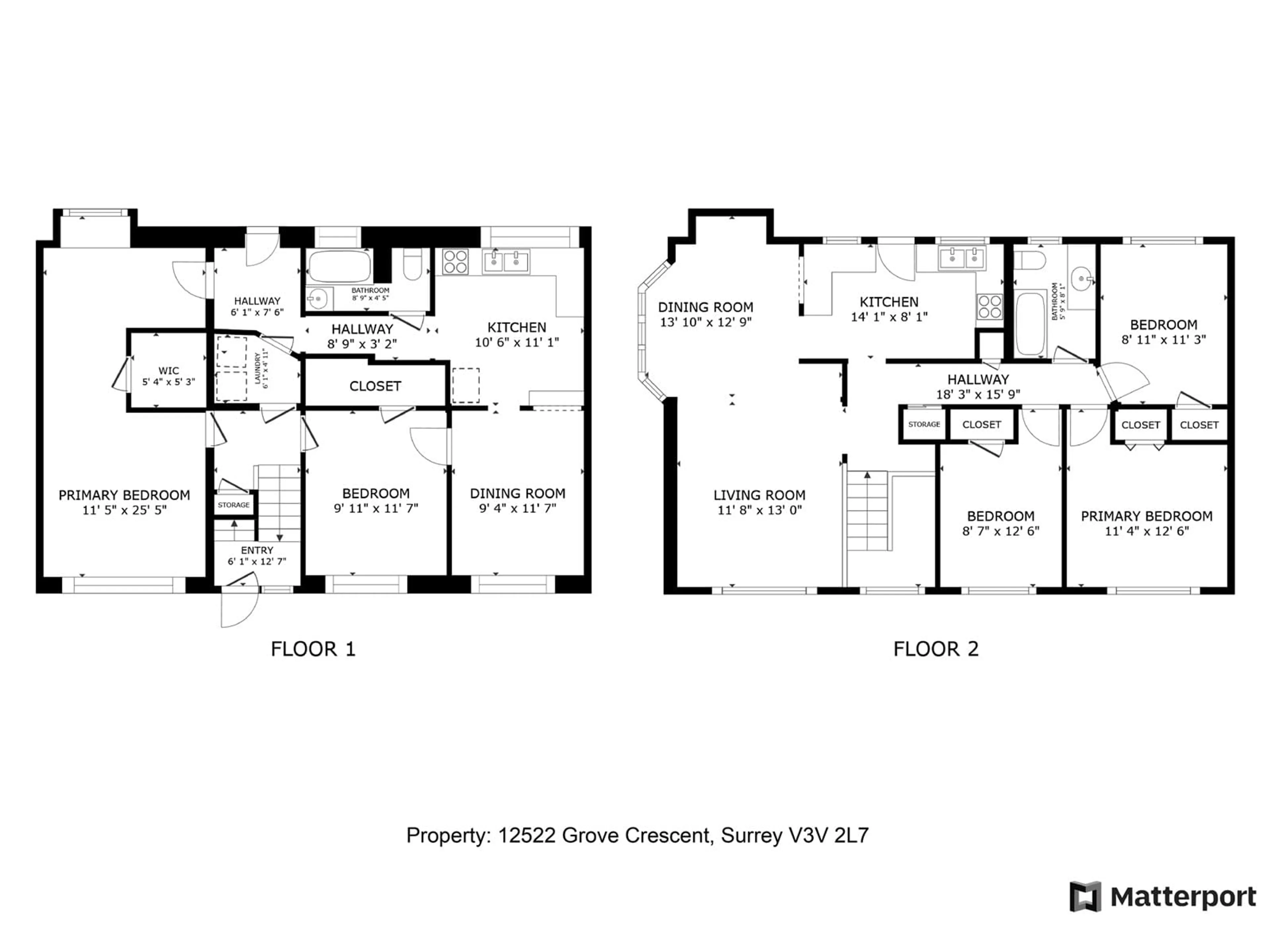 Floor plan for 12522 GROVE, Surrey British Columbia V3V2L7
